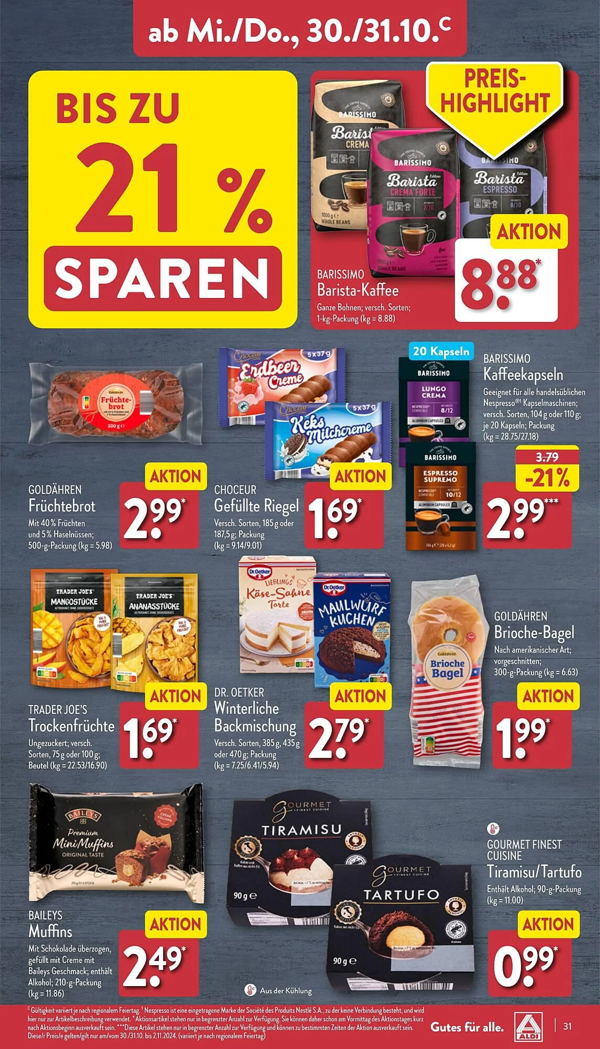 Aldi Nord Prospekt von 28. Oktober bis 2. November 2024 - Prospekt seite 31