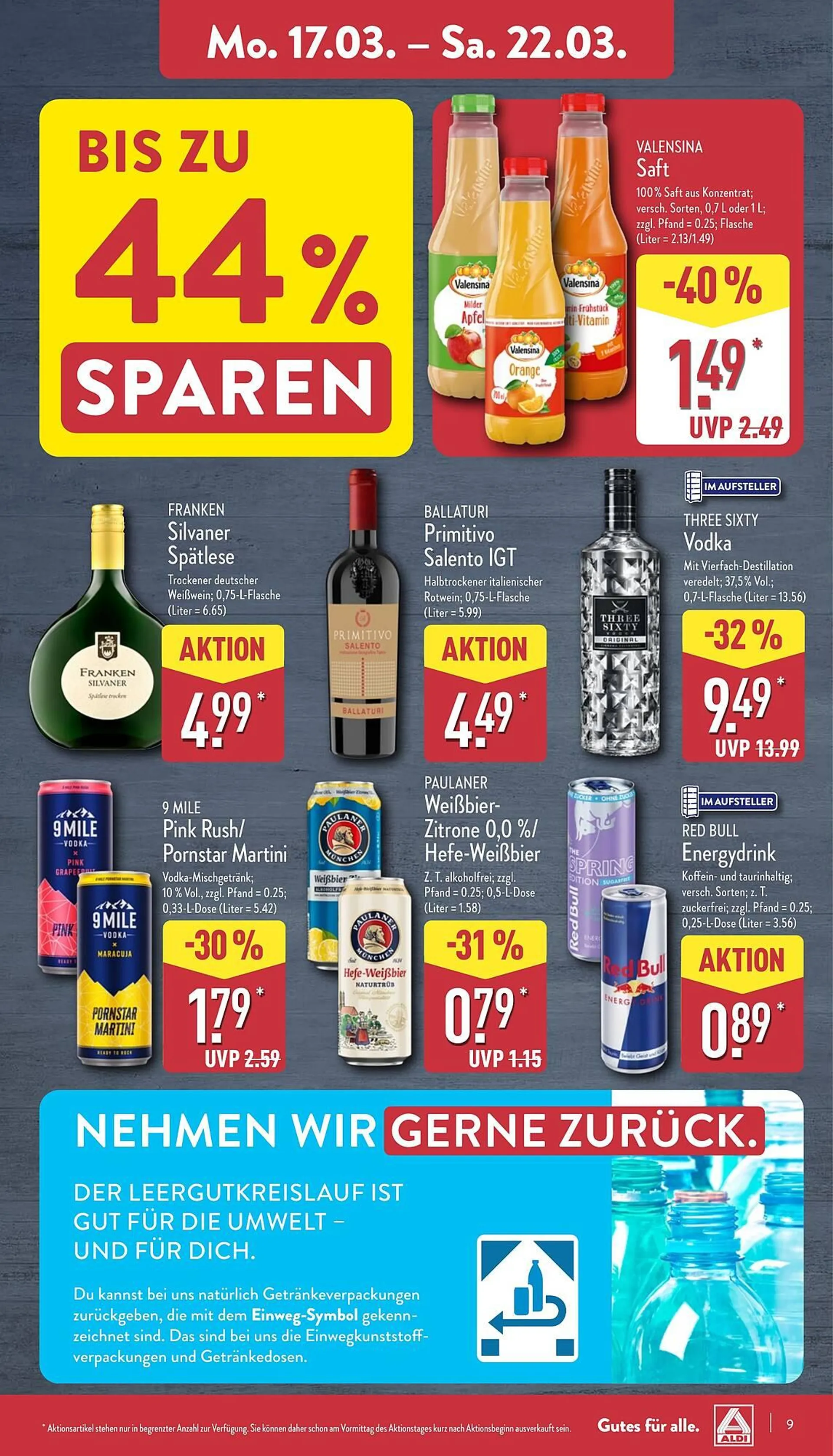 Aldi Nord Prospekt von 17. März bis 22. März 2025 - Prospekt seite 9