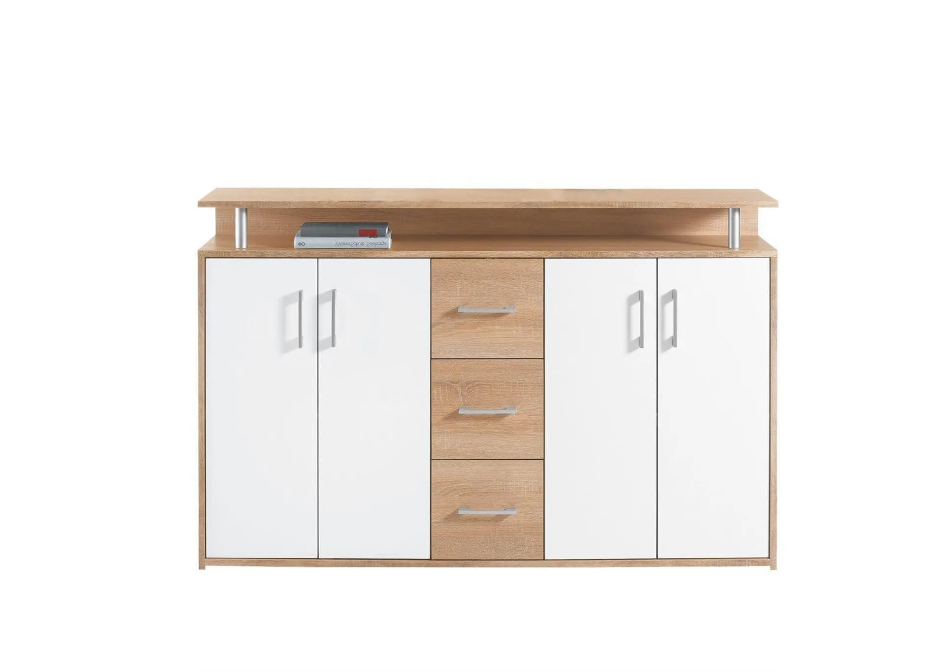 Highboard Drift Eiche Sonoma Nachbildung/Weiß 139 x 90 x 34 cm