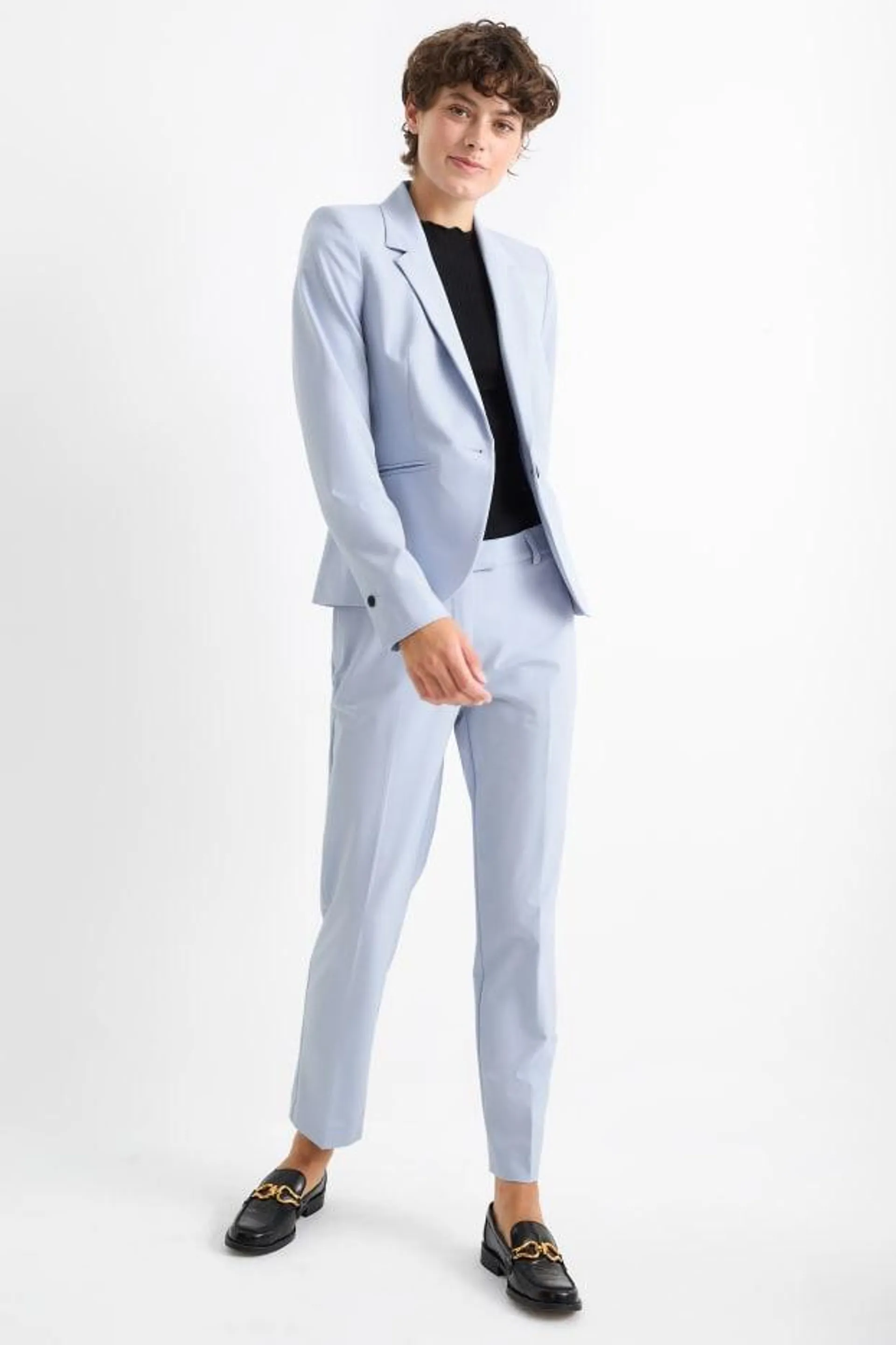 Business trousers - mid-rise waist - cigarette fit