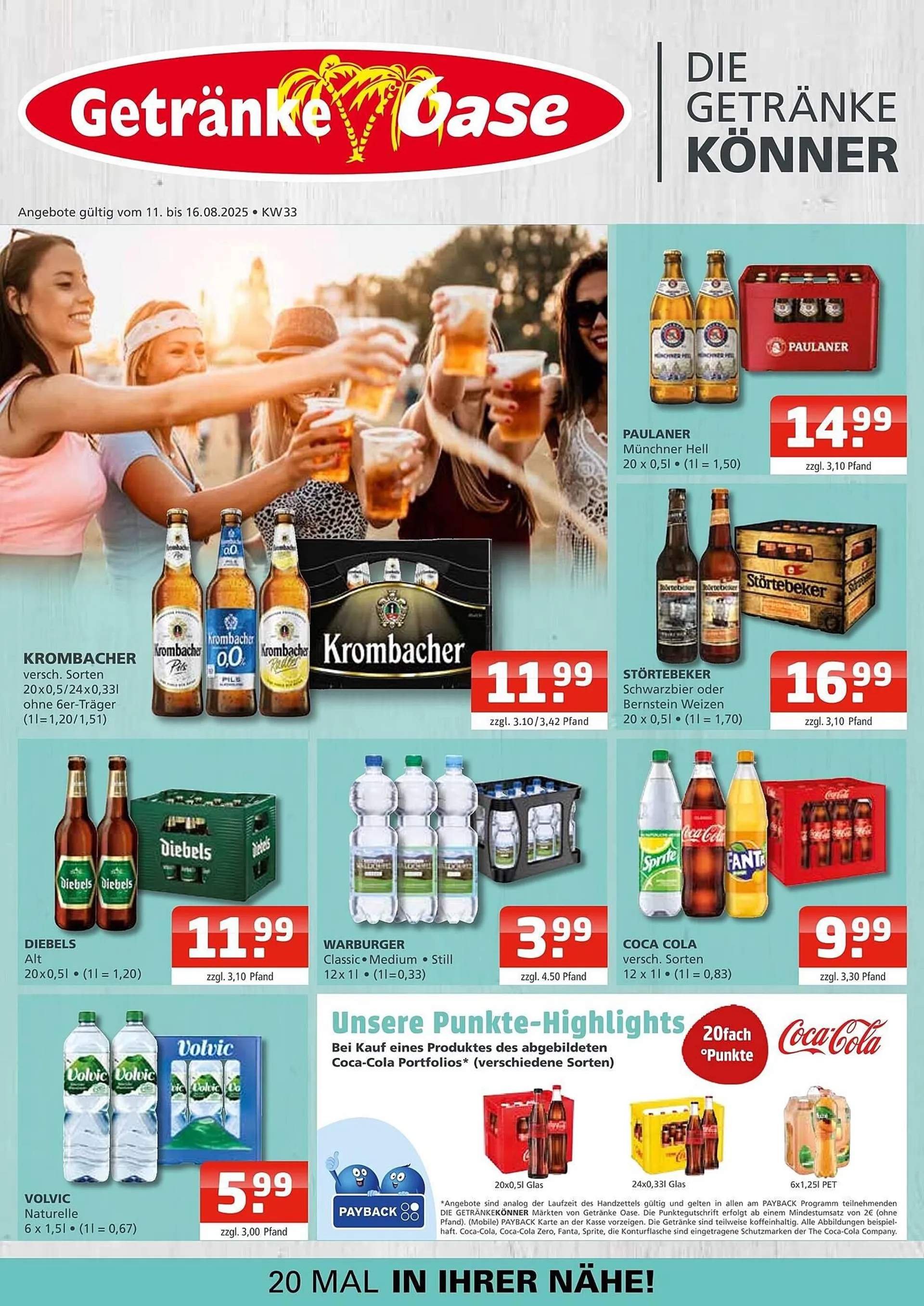 Getränke Oase Prospekt von 11. August bis 16. August 2025 - Prospekt seite 1