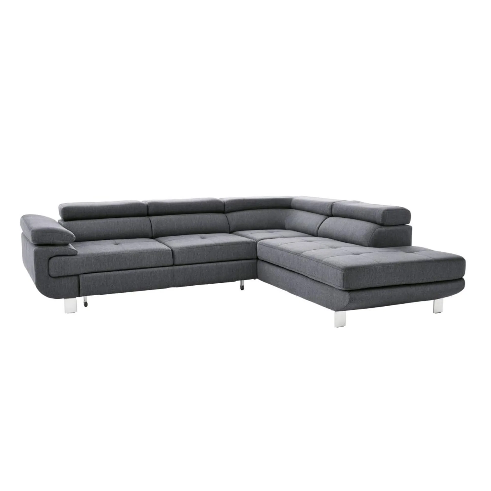 Ecksofa BACKSTREET Stoffbezug Anthrazit ca. 275 x 230 cm