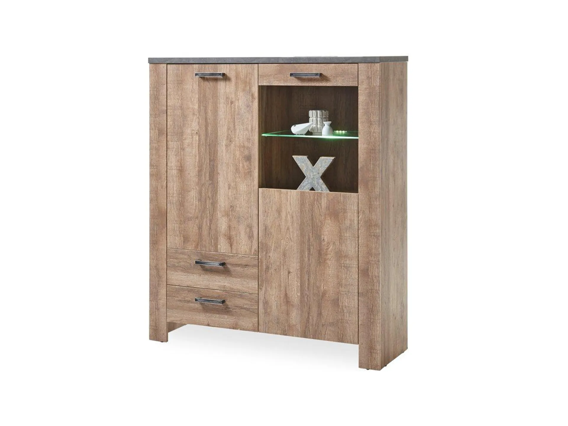 Highboard mit Beleuchtung Samdal - anthrazit 122 cm - EDMONTON