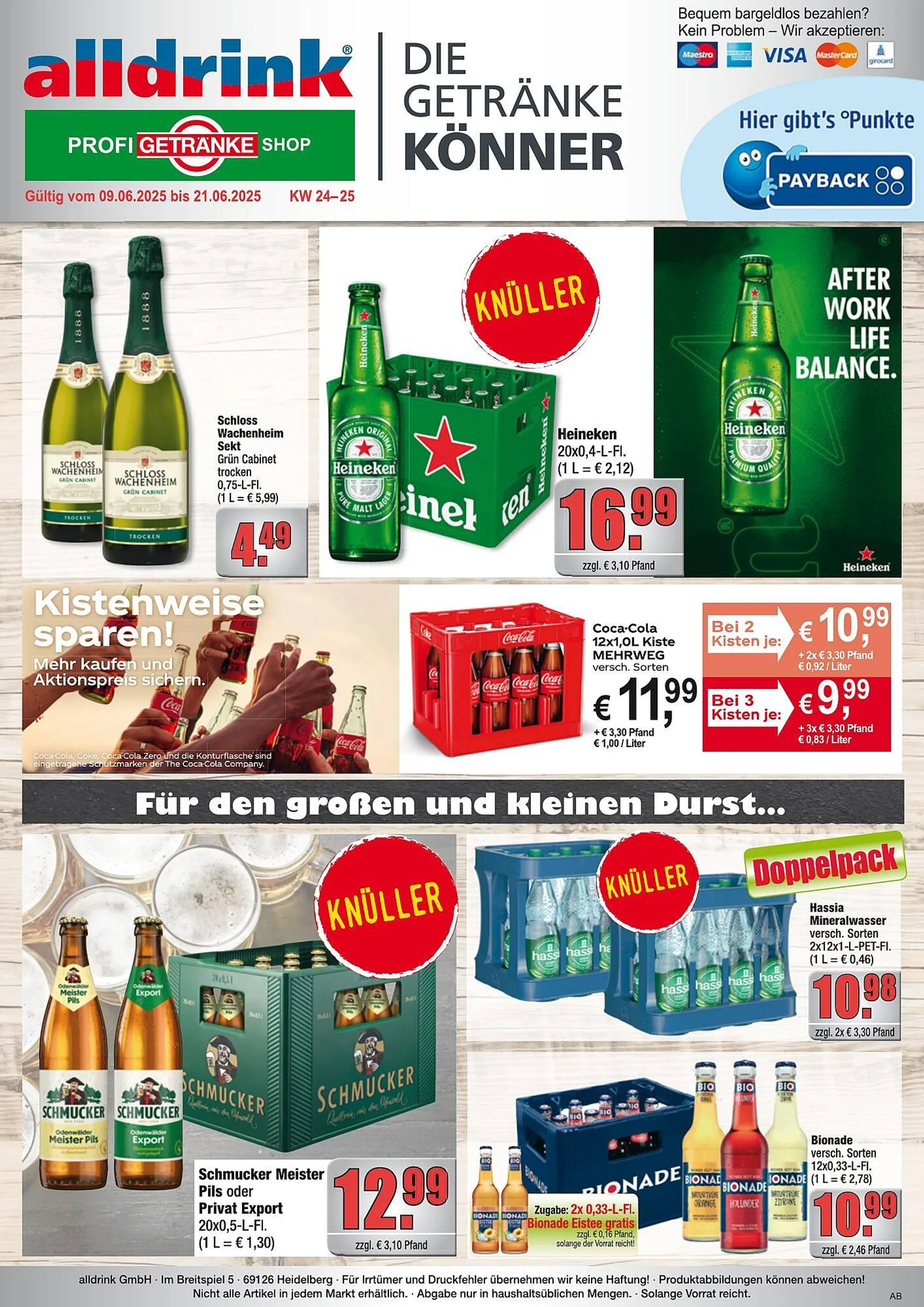 alldrink Prospekt von 8. Juni bis 21. Juni 2025 - Prospekt seite 1