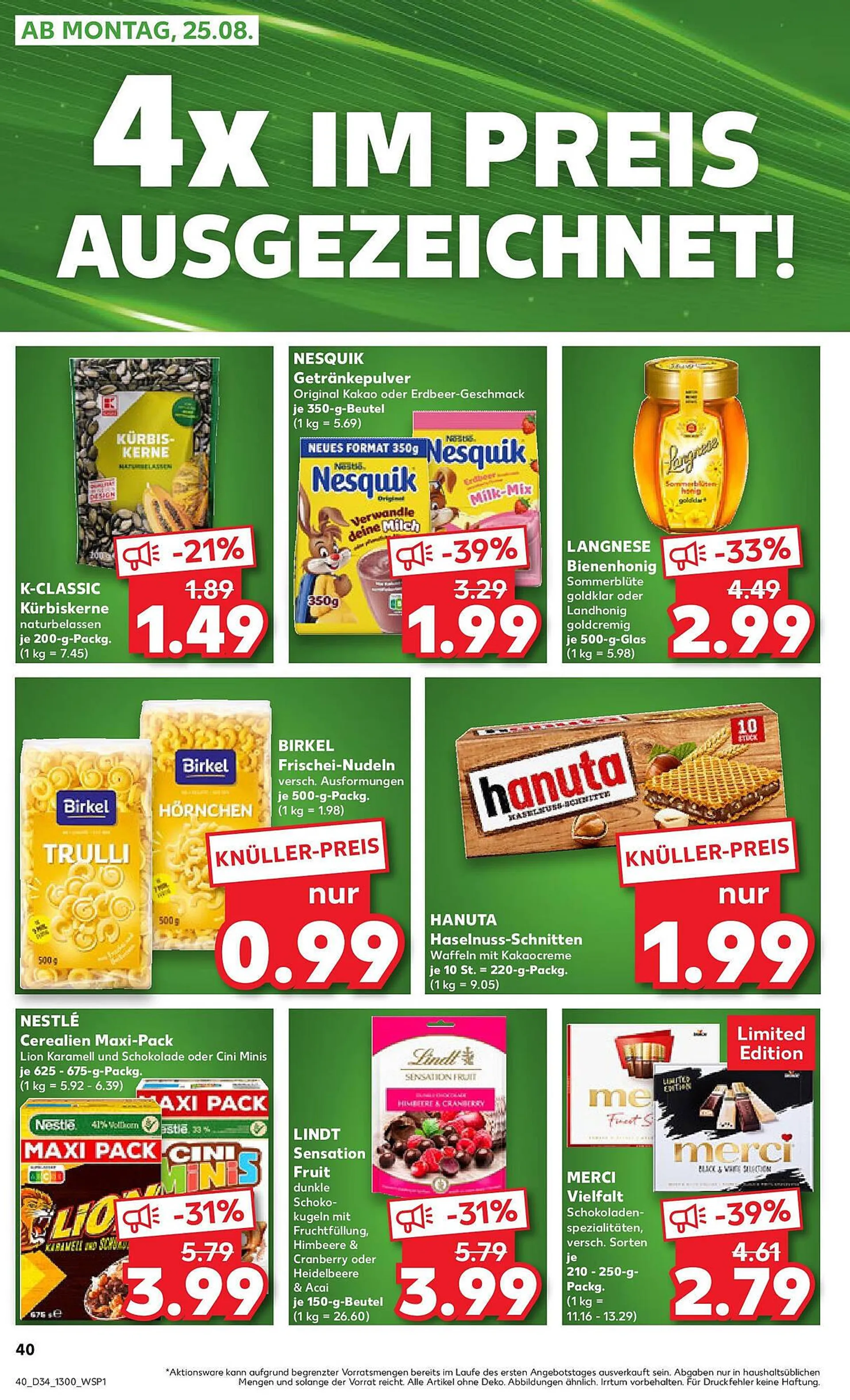 Kaufland Prospekt von 24. August bis 27. August 2025 - Prospekt seite 1