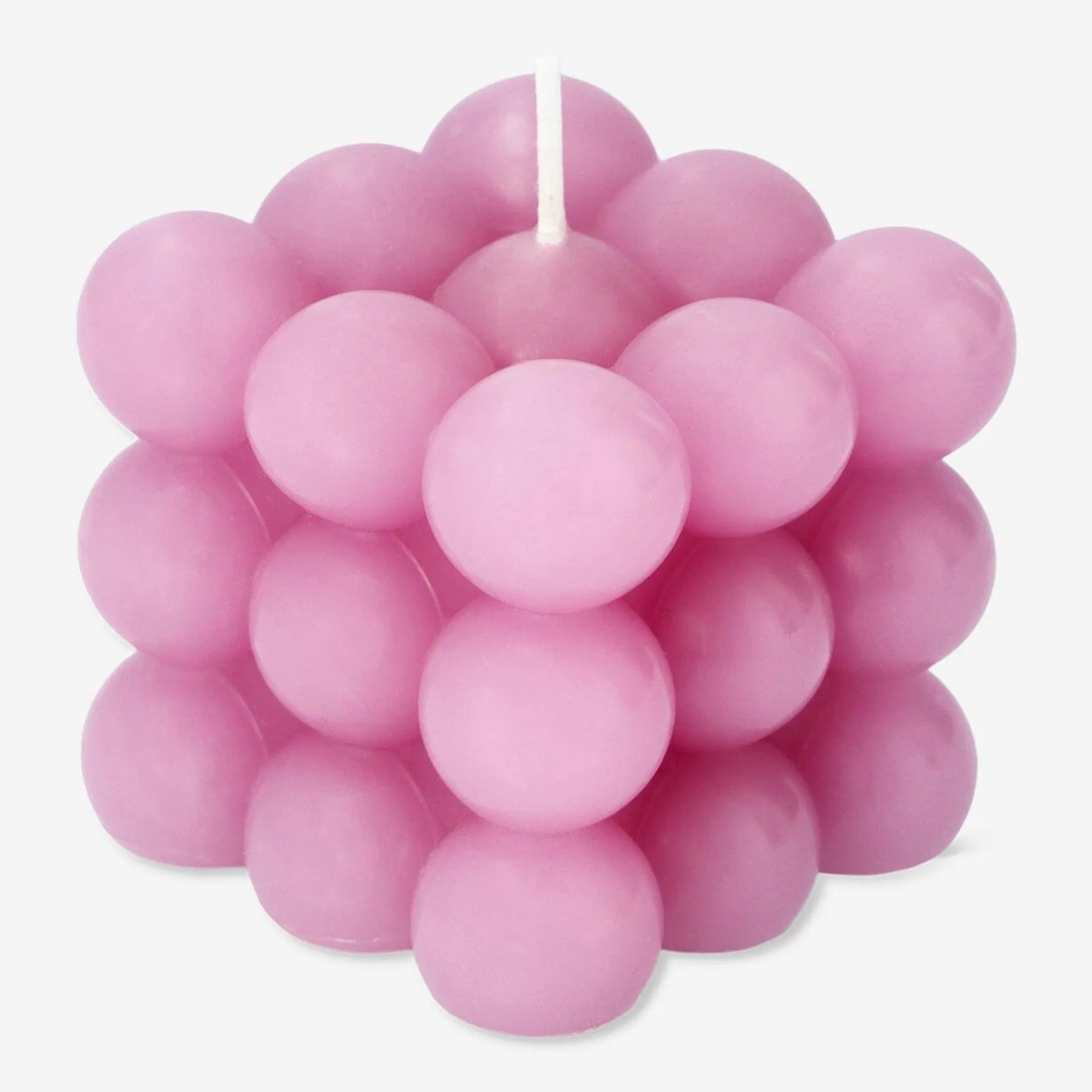 Pink bubble candle. 6x6 cm