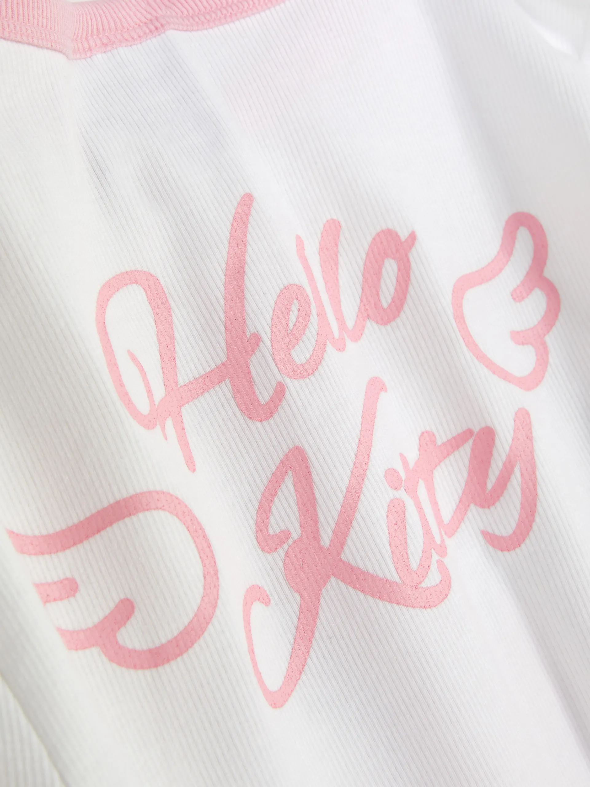 Geripptes „Hello Kitty“ Schlafanzug-T-Shirt