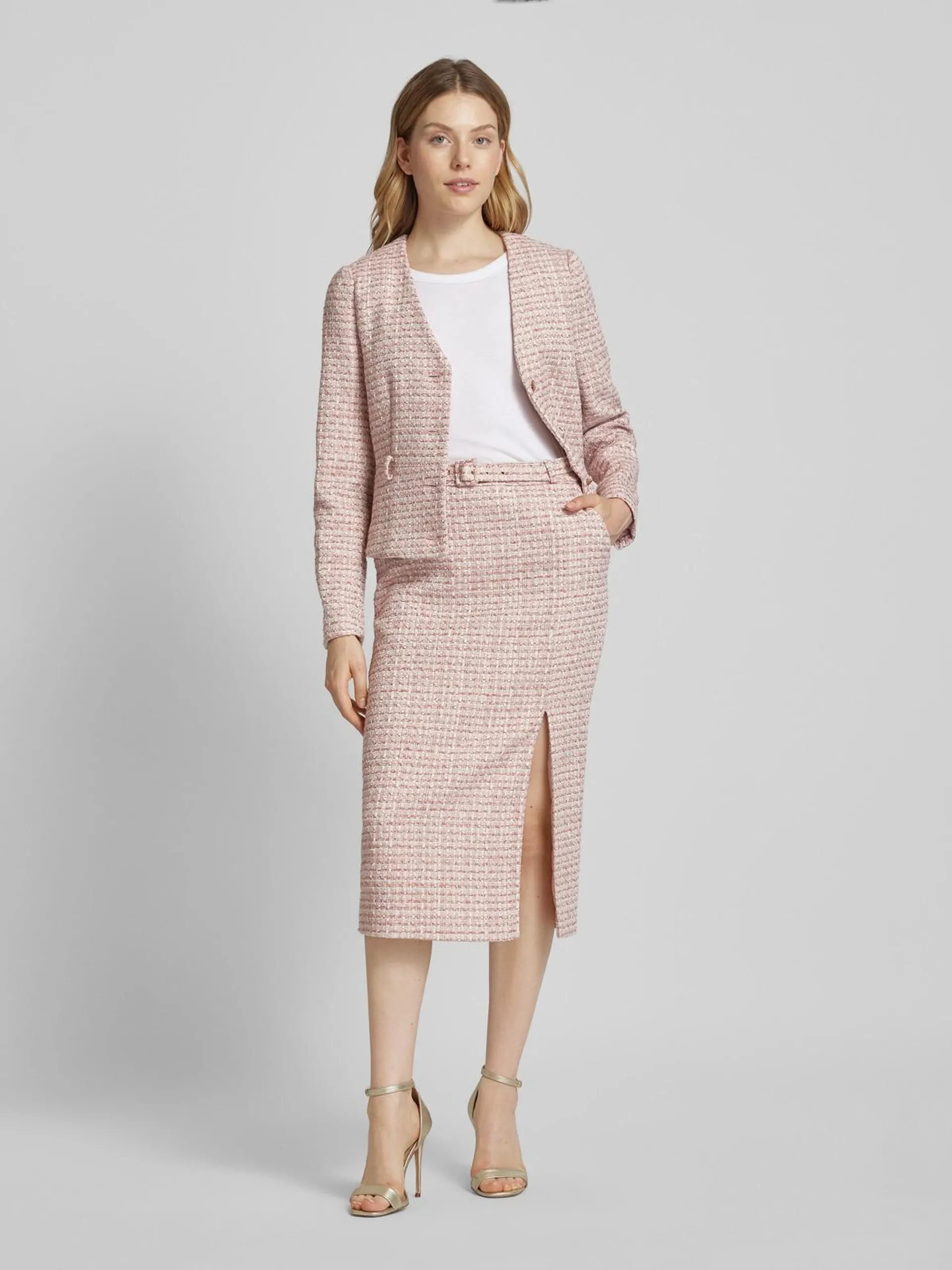 Blazer in Bouclé-Optik in rose