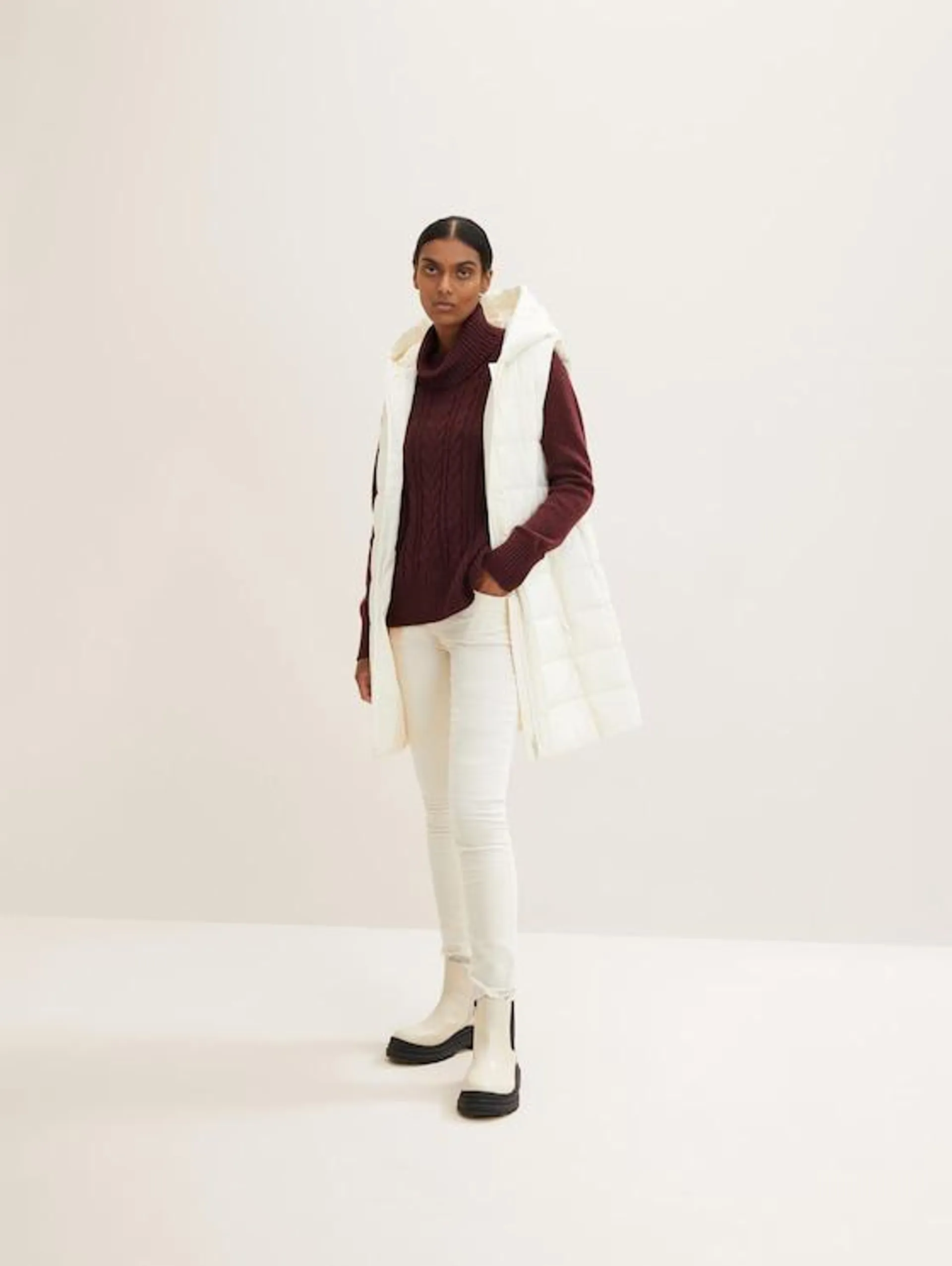 Knitted pullover with a turtleneck