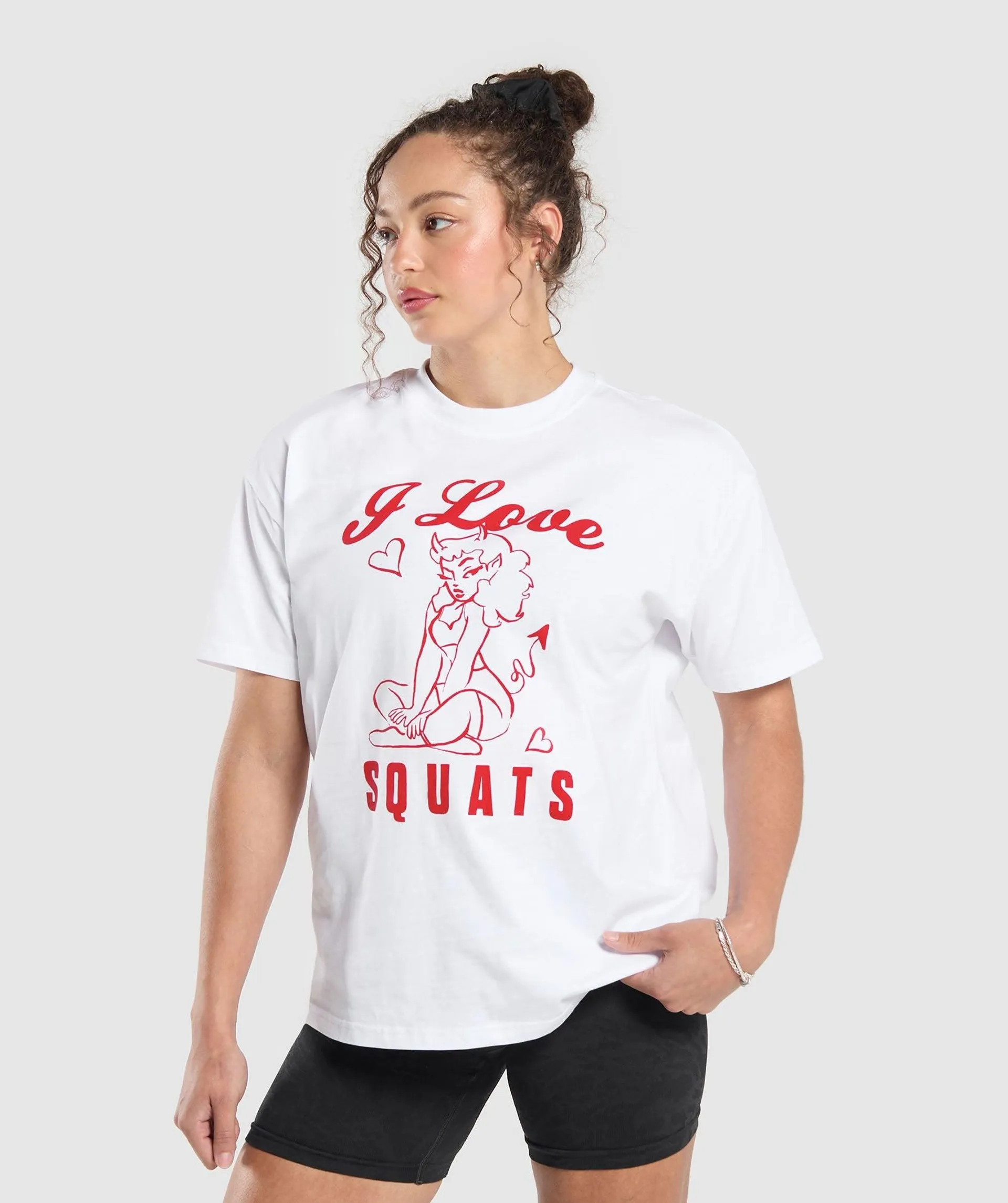 I Love Squats Graphic Oversized Tee