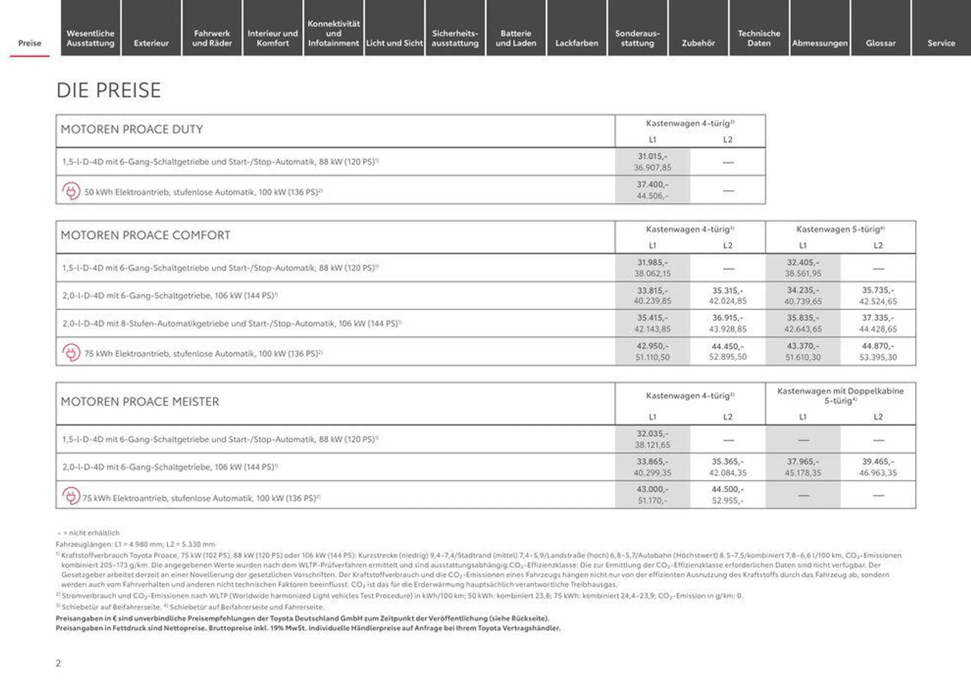 Toyota Proace/Proace Electric von 20. März bis 20. März 2025 - Prospekt seite 2