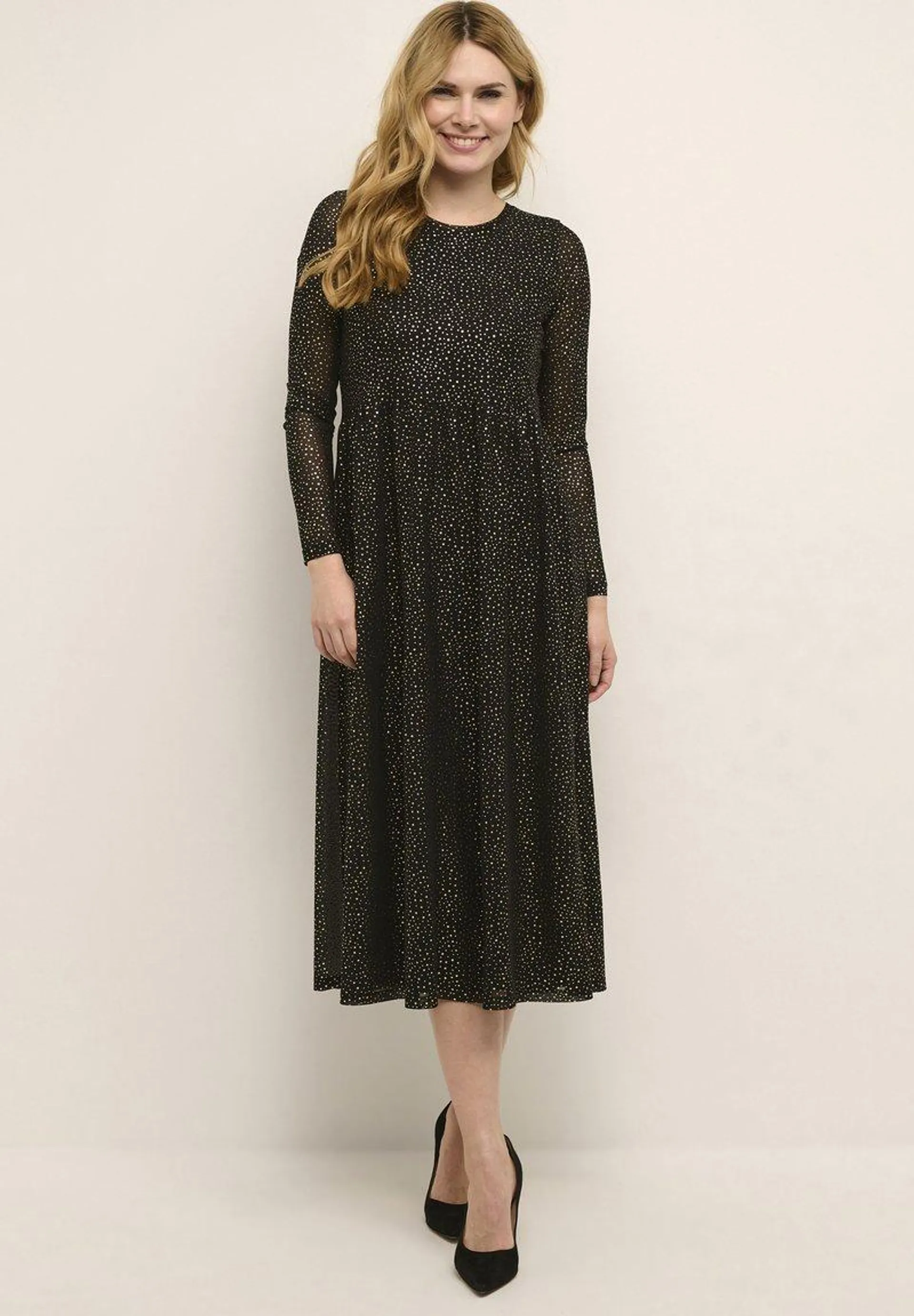 MELIDA - Day dress - black gold dot