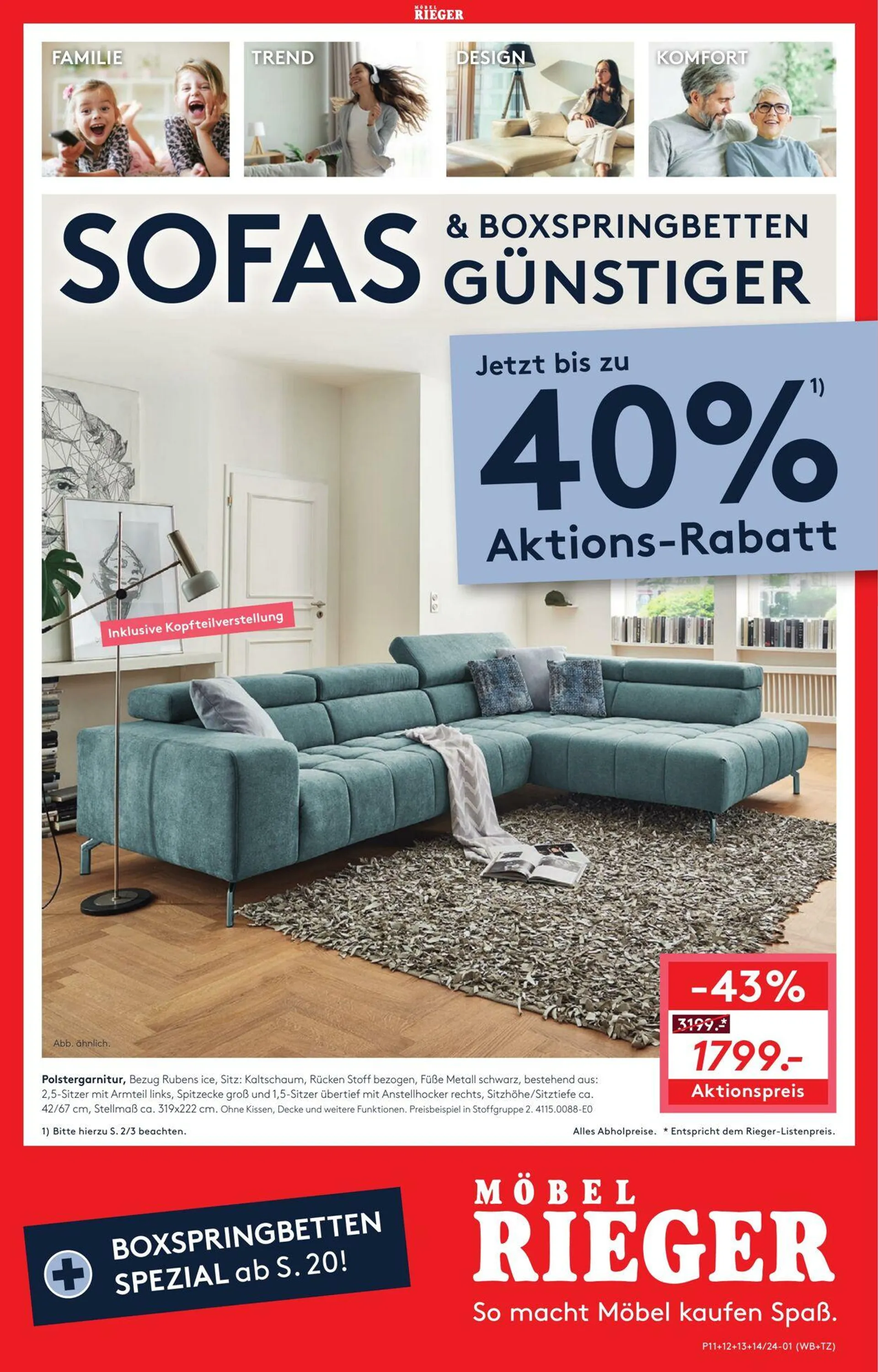 Möbel Rieger Aktueller Prospekt von 8. Oktober bis 22. Oktober 2025 - Prospekt seite 1