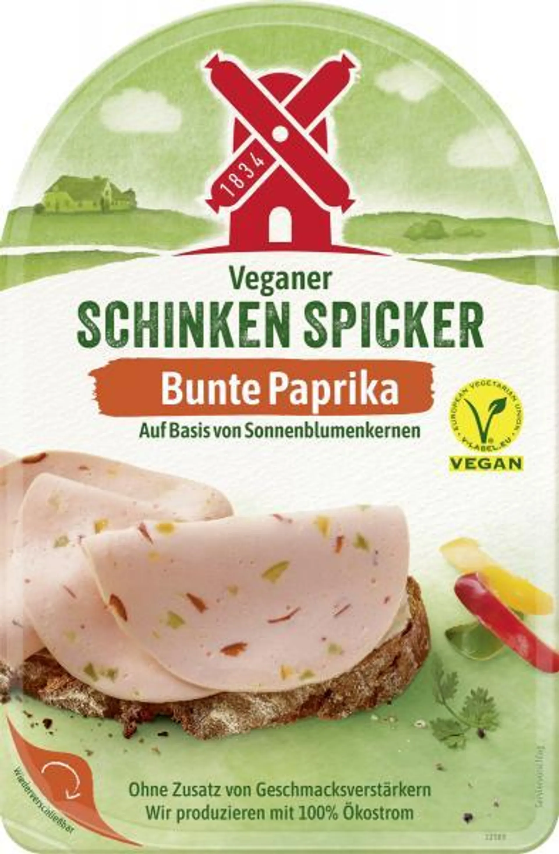 Rügenwalder Mühle Veganer Schinken Spicker mit bunter Paprika 80 g