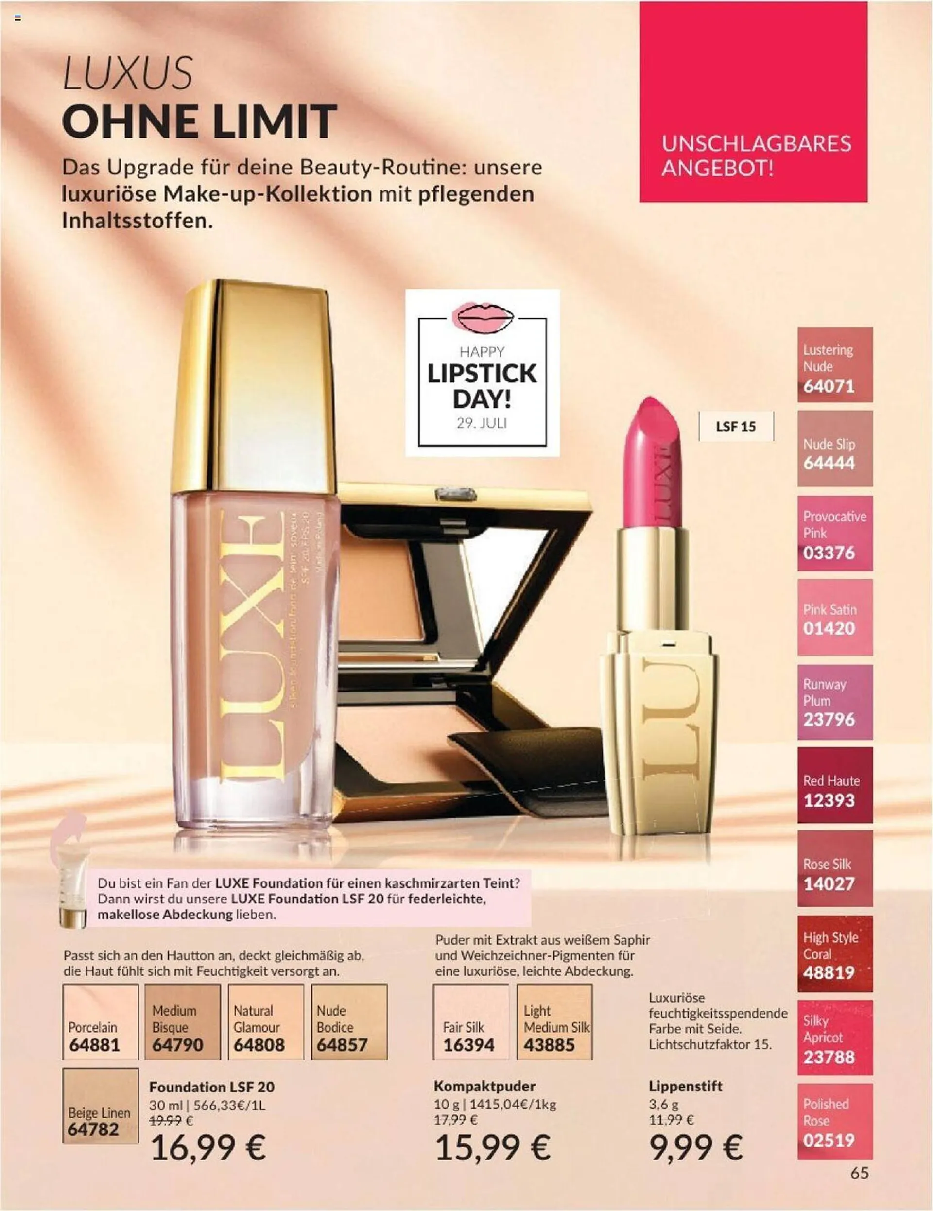 Avon Prospekt von 1. Juli bis 31. Juli 2024 - Prospekt seite 65