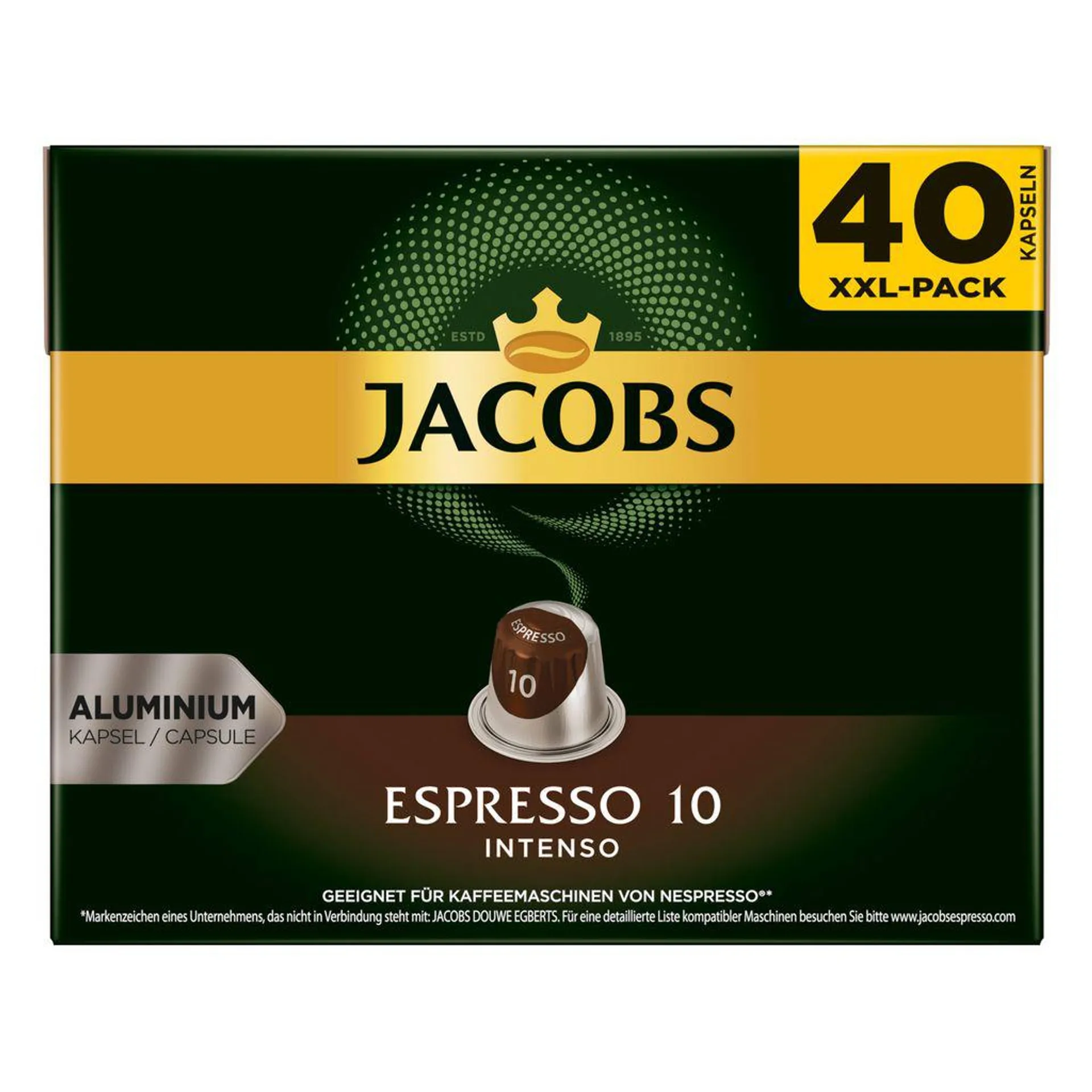 JACOBS Kapseln Espresso Intenso 5 x 40 Nespresso®* kompatible Kaffeekapseln