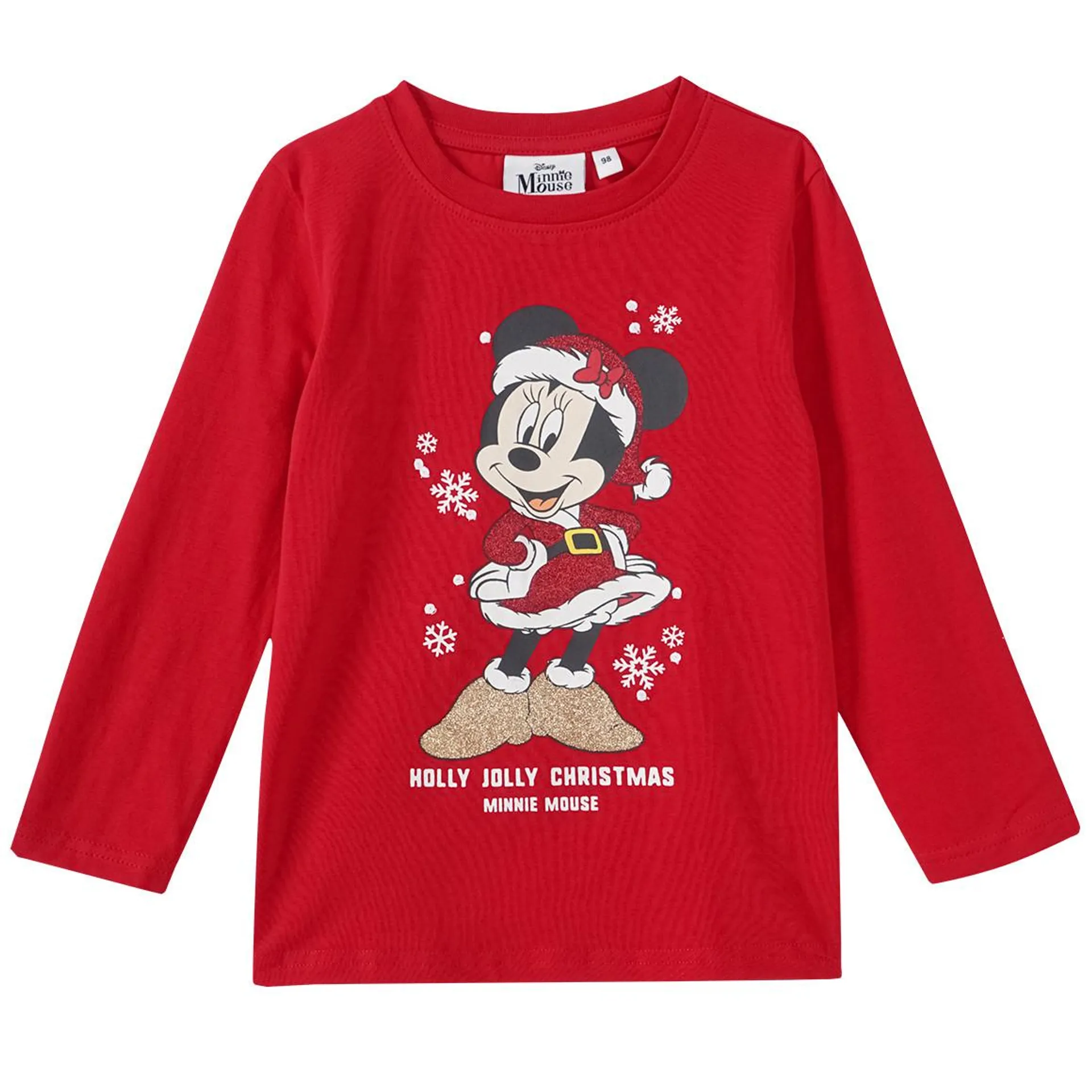 Minnie Maus Weihnachtslangarmshirt mit Print