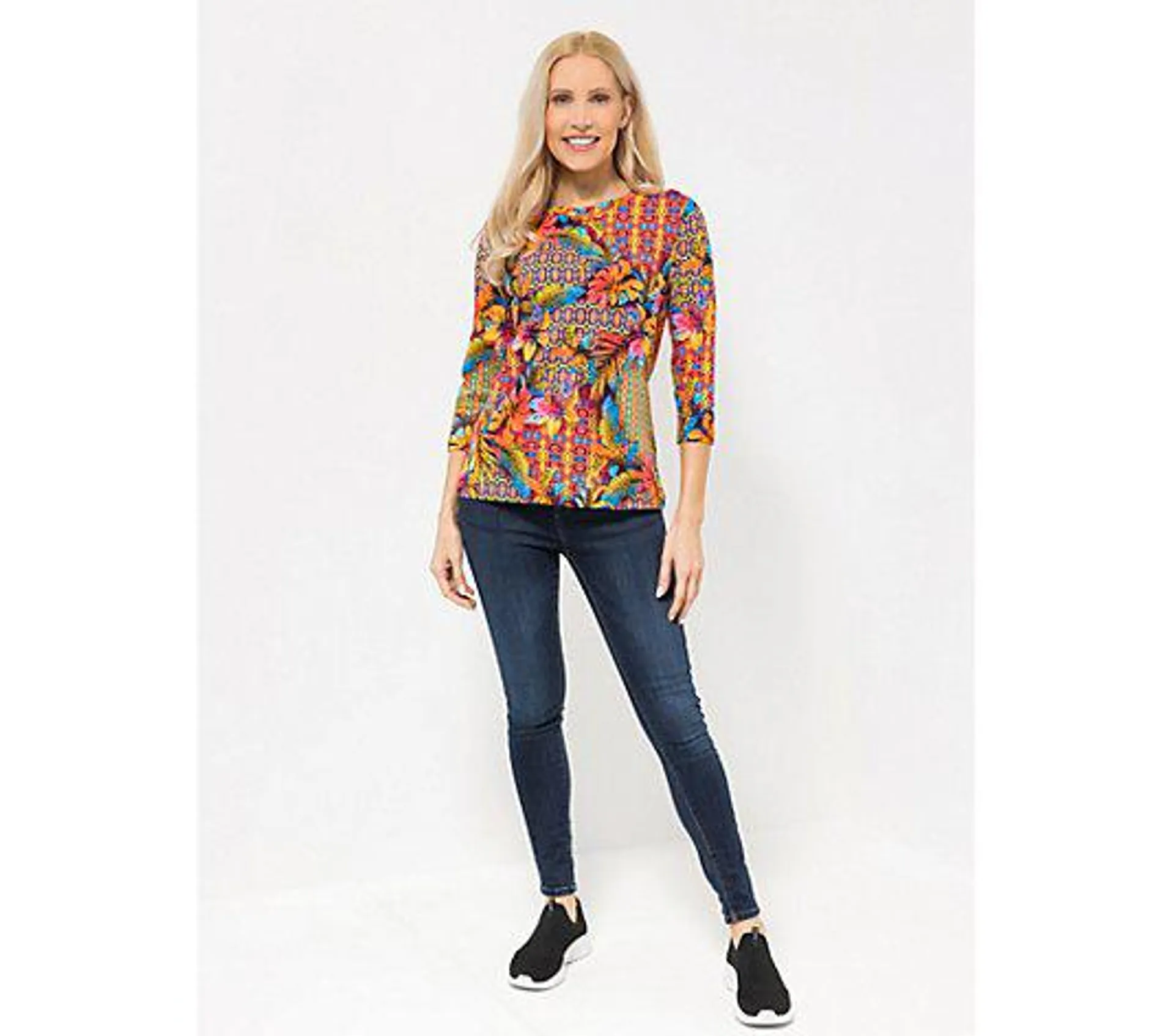 ANNI FOR FRIENDS Shirt Asta, 3/4-Arm Rundhalsausschnitt OEKO-TEX® figurumspielend