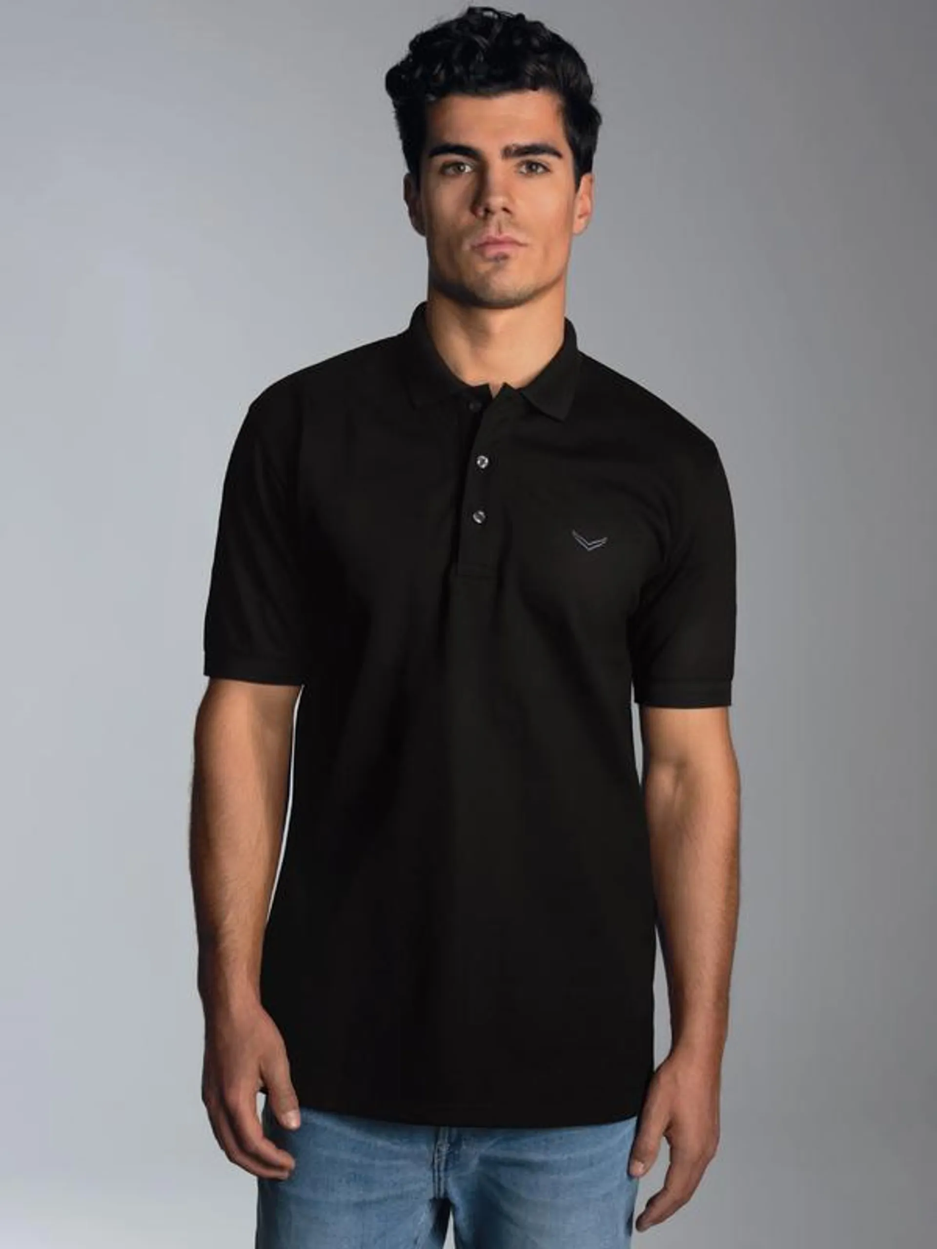 Poloshirt in Piqué-Qualität Schwarz