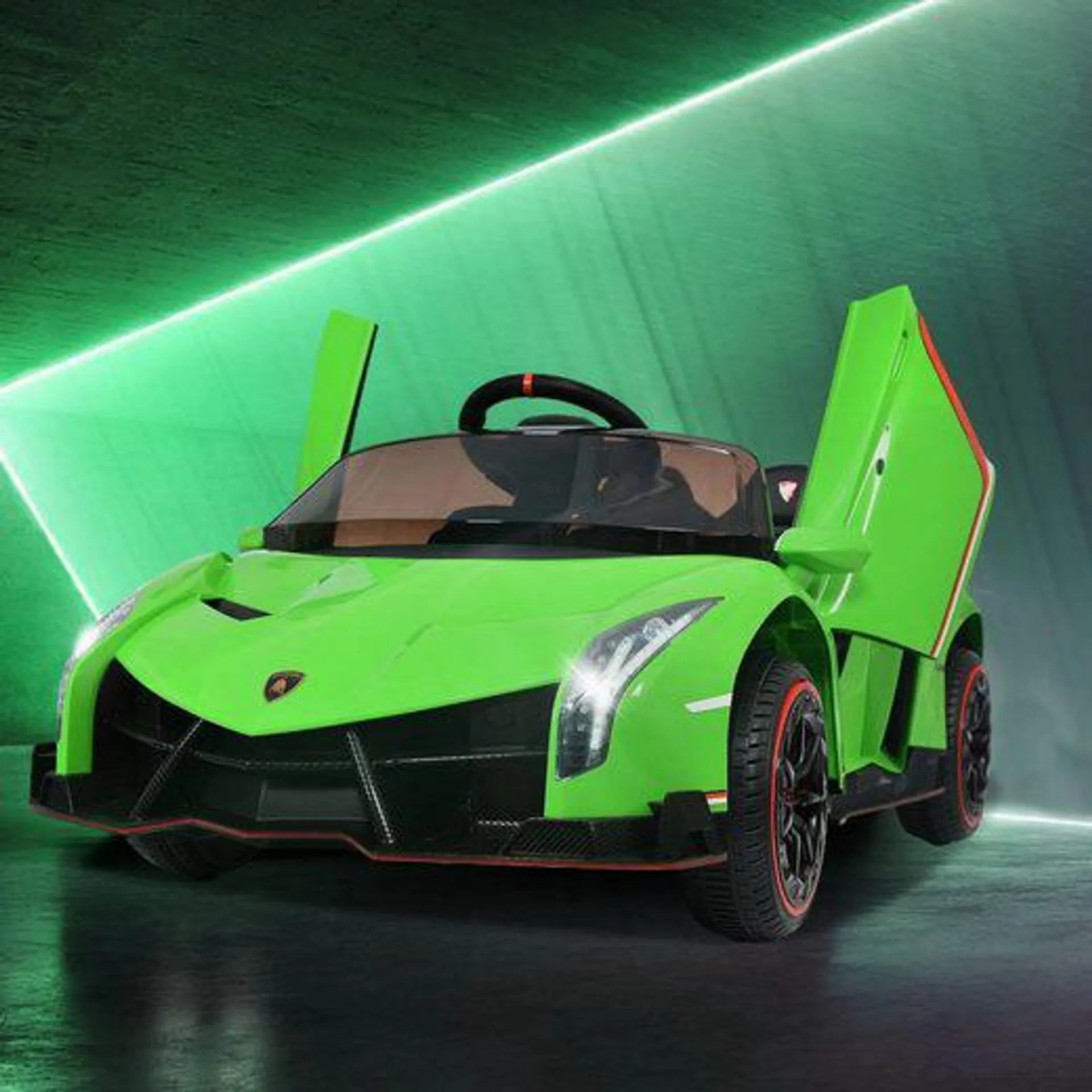 REDOM Elektro-Kinderauto LAMBORGHINI VENENO 2 Motoren, Bluetooth, Doppeltüren, 3 Geschwindigkeiten, MP3-Musik, geeignet für Kinder ab 3 Jahren