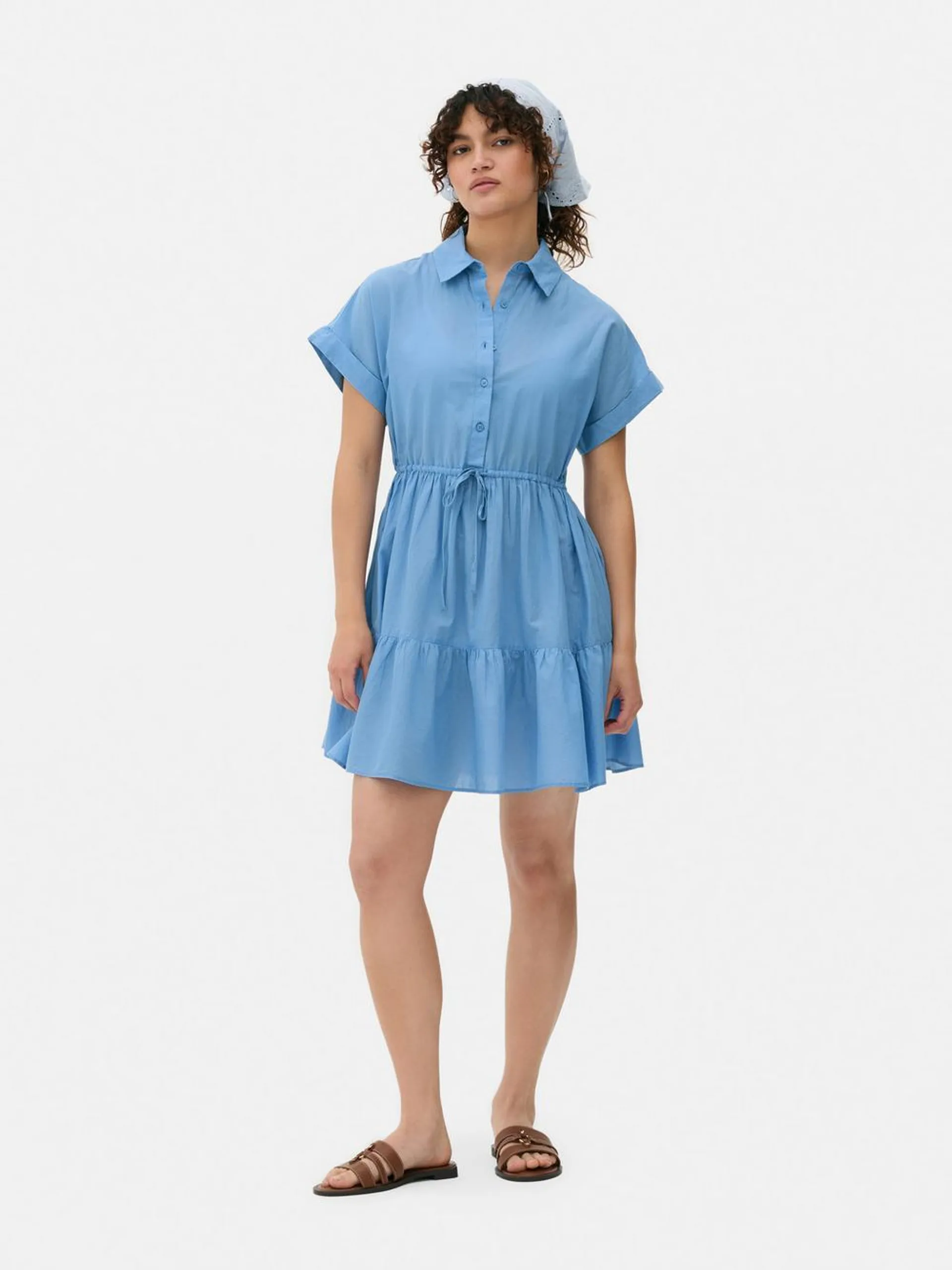 Vestido camisero mini a capas