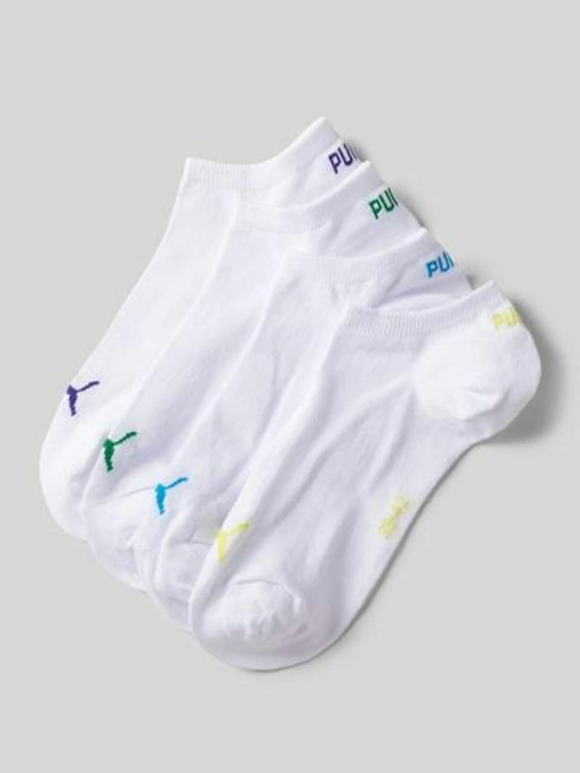 Socken mit Label-Schriftzug Modell 'PUMA UNISEX' im 4er-Pack in weiss