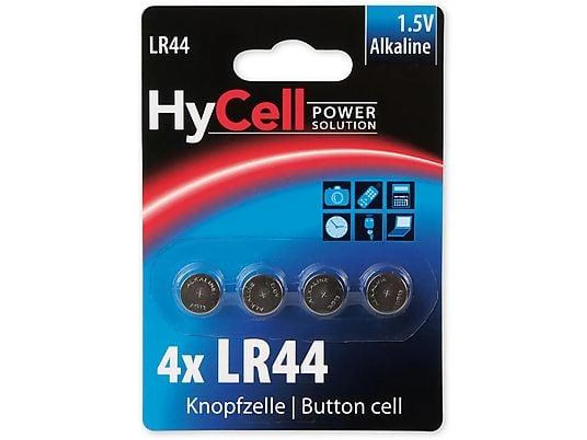 ANSMANN 1516-0024 HYCELL LR44 4ER LR44 Knopfzelle, Alkaline, 1.5 Volt, 145 Milliampere-Stunden 4 Stück