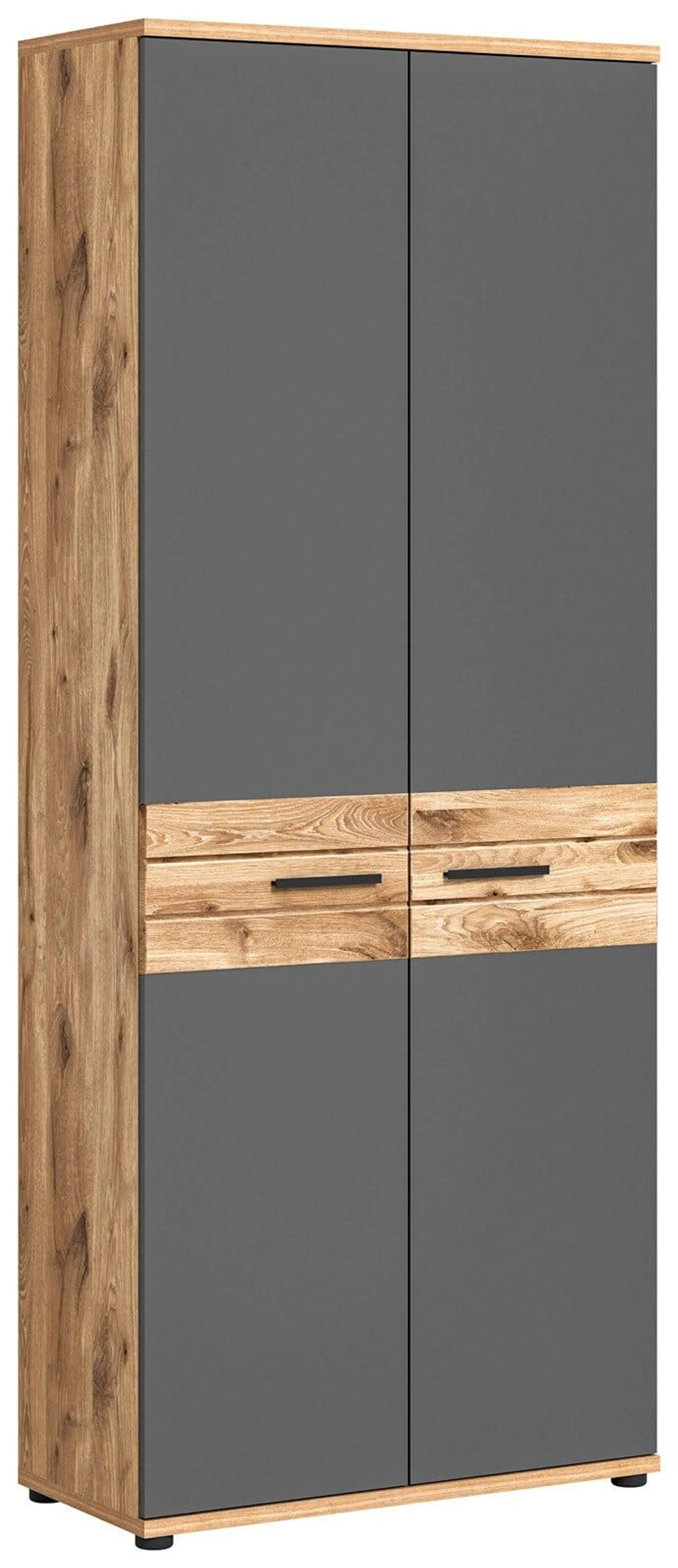 Büroschrank Mason Basalt Grau / Braun 80 x 199 x 37 cm