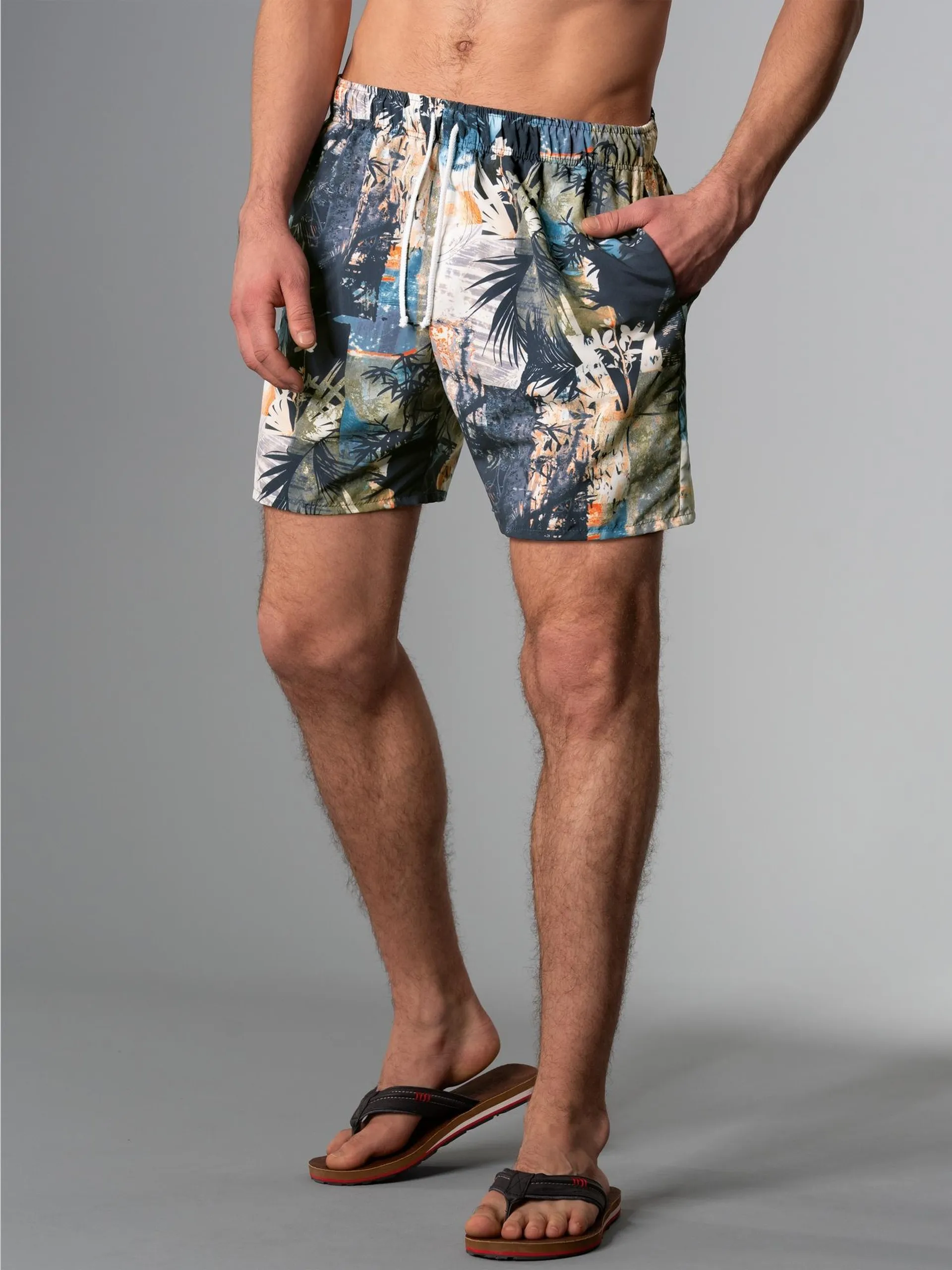 Bade-/Freizeitshorts mit Druckmotiv Night-blue