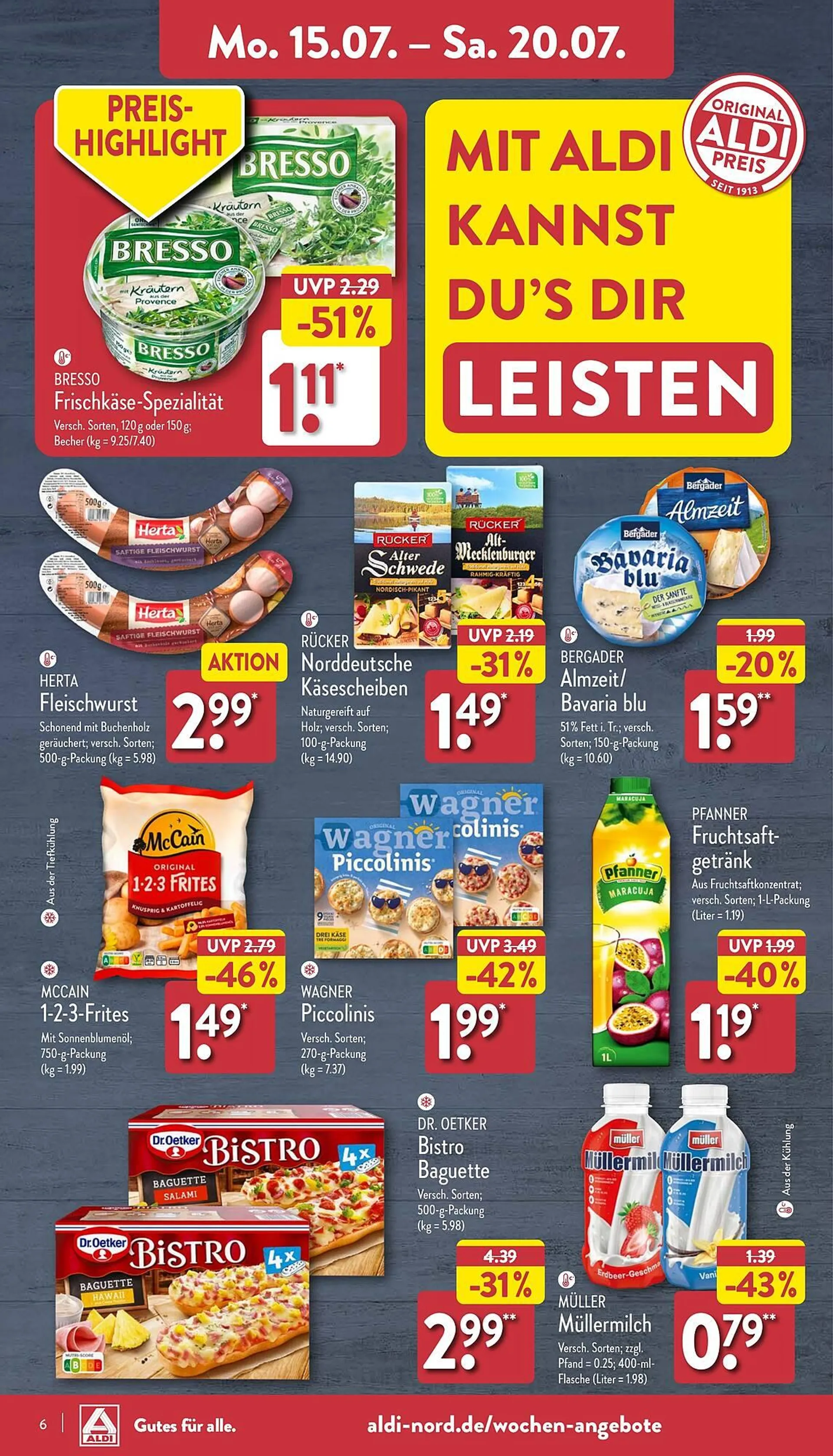 Aldi Nord Prospekt von 15. Juli bis 20. Juli 2024 - Prospekt seite 6