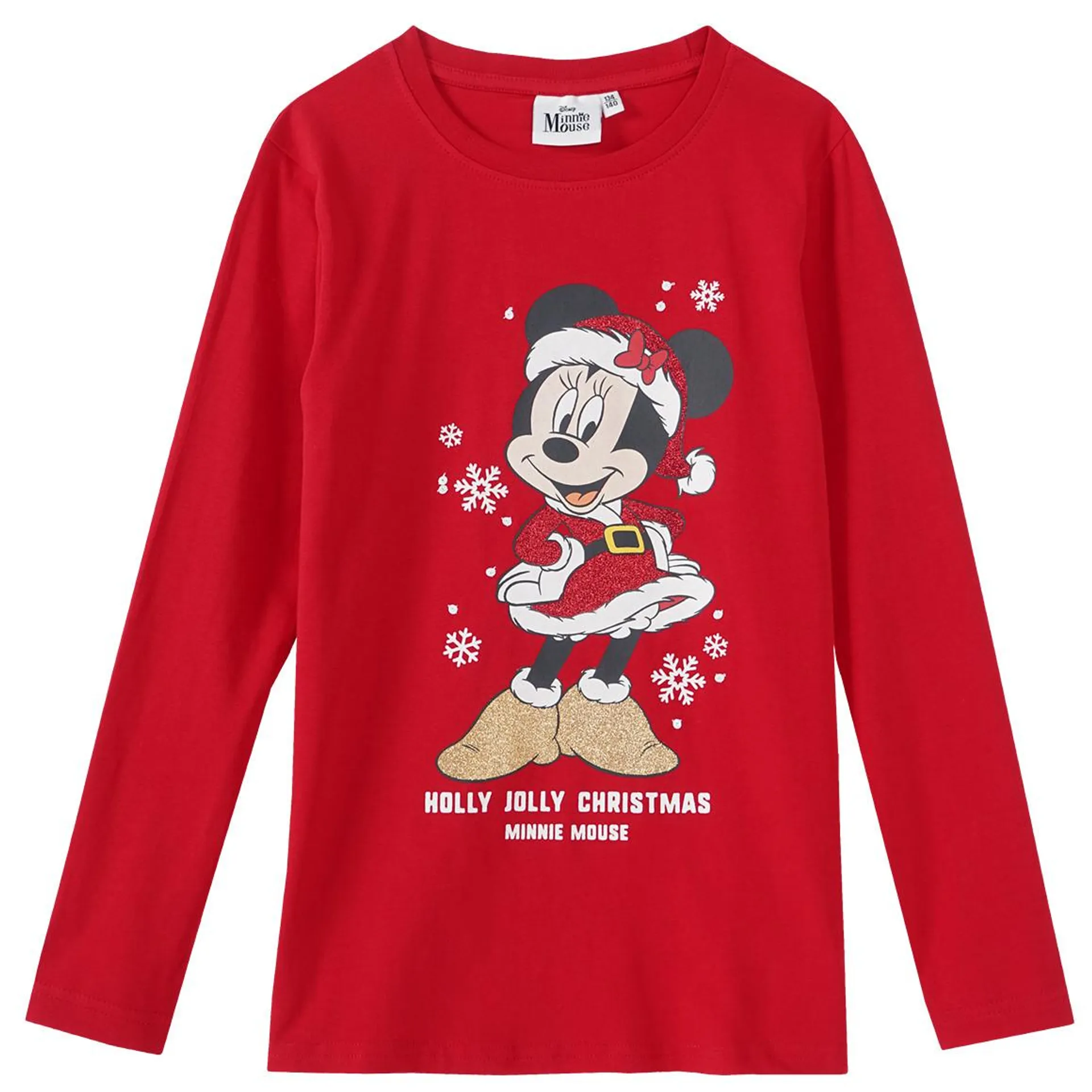 Minnie Maus Weihnachtslangarmshirt mit Print