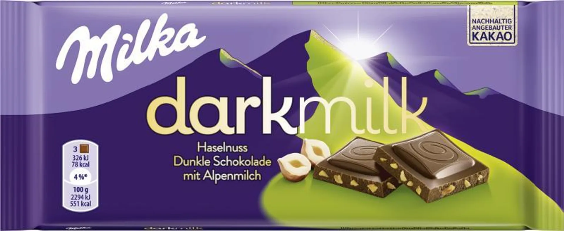 Milka Tafel Darkmilk Haselnuss 85 g