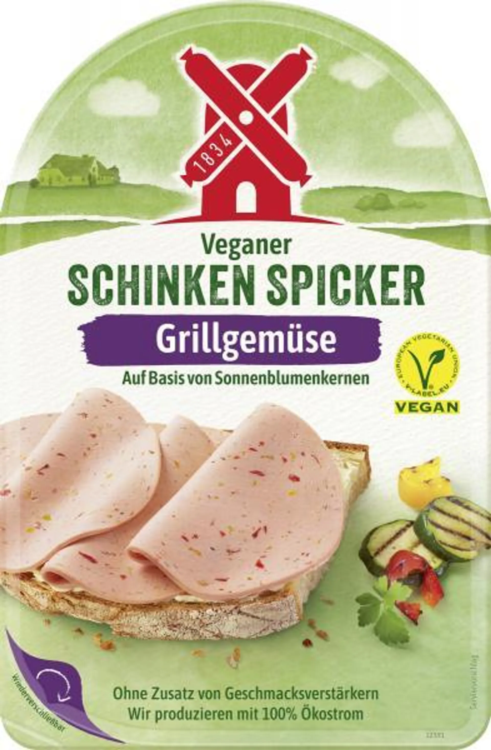 Rügenwalder Mühle Veganer Schinken Spicker mit Grillgemüse 80 g