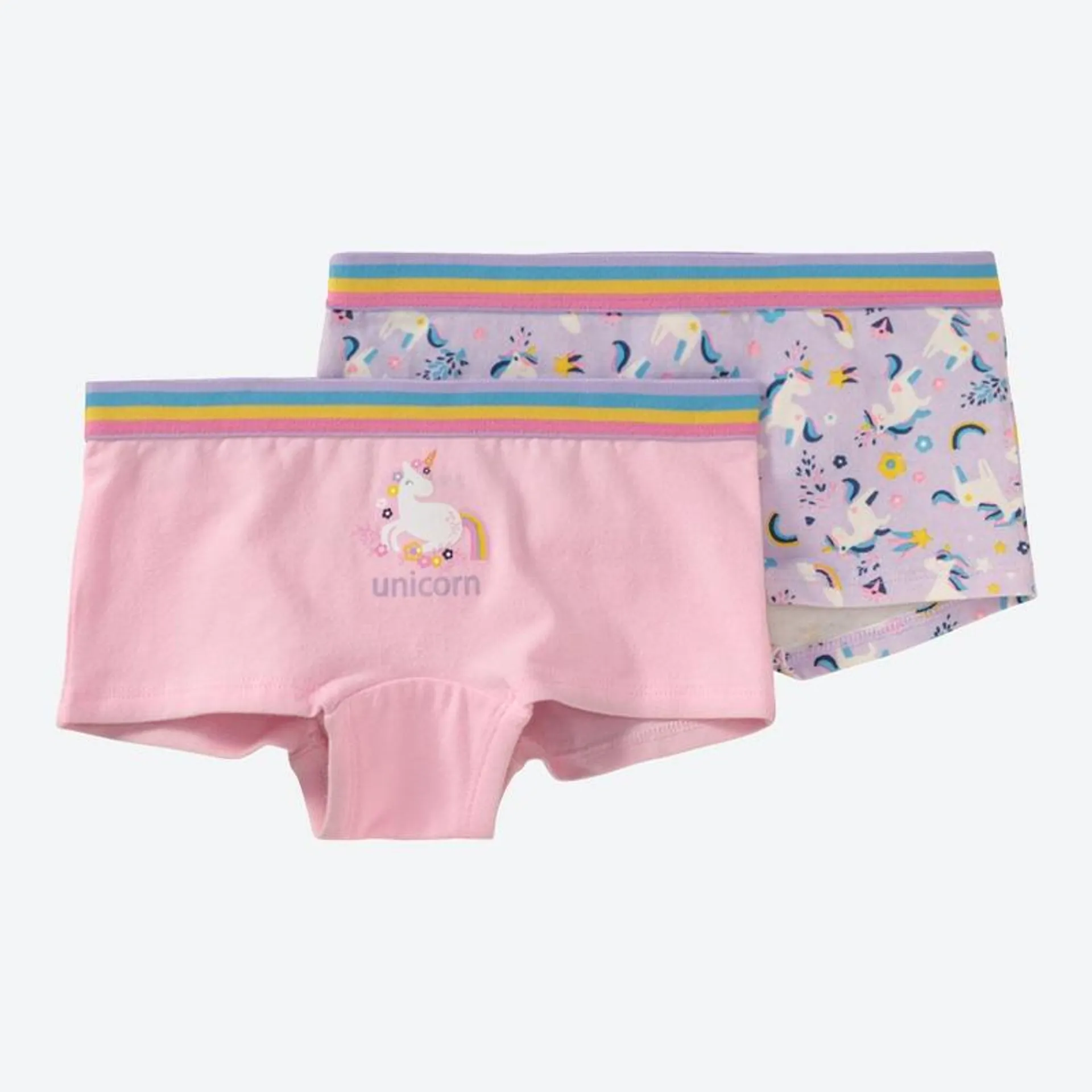 Kinder-Mädchen-Panty mit buntem Bündchen, 2er-Pack