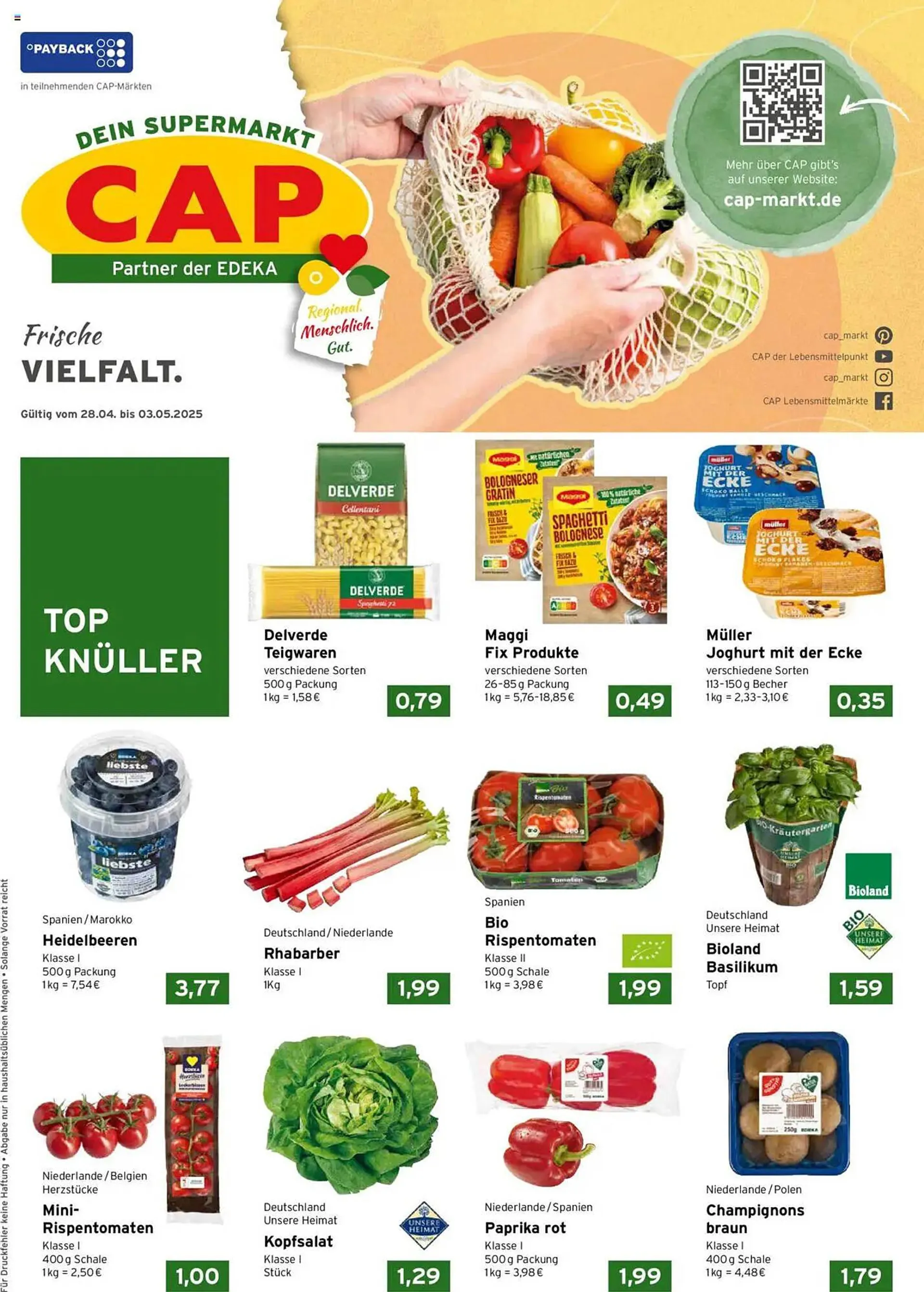 CAP Markt Prospekt von 28. April bis 3. Mai 2025 - Prospekt seite 1