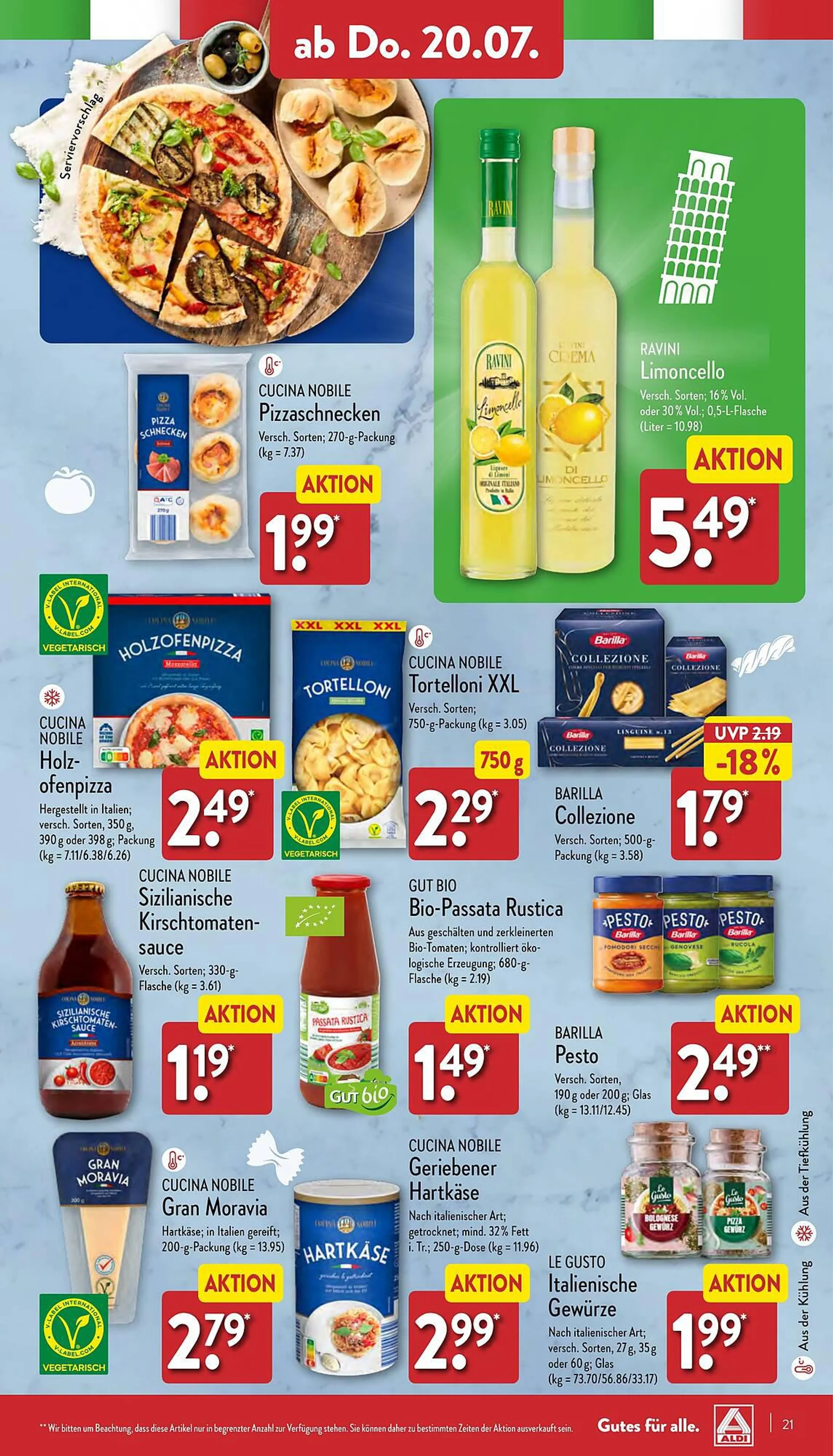 Aldi Nord Prospekt von 17. Juli bis 22. Juli 2023 - Prospekt seite 21