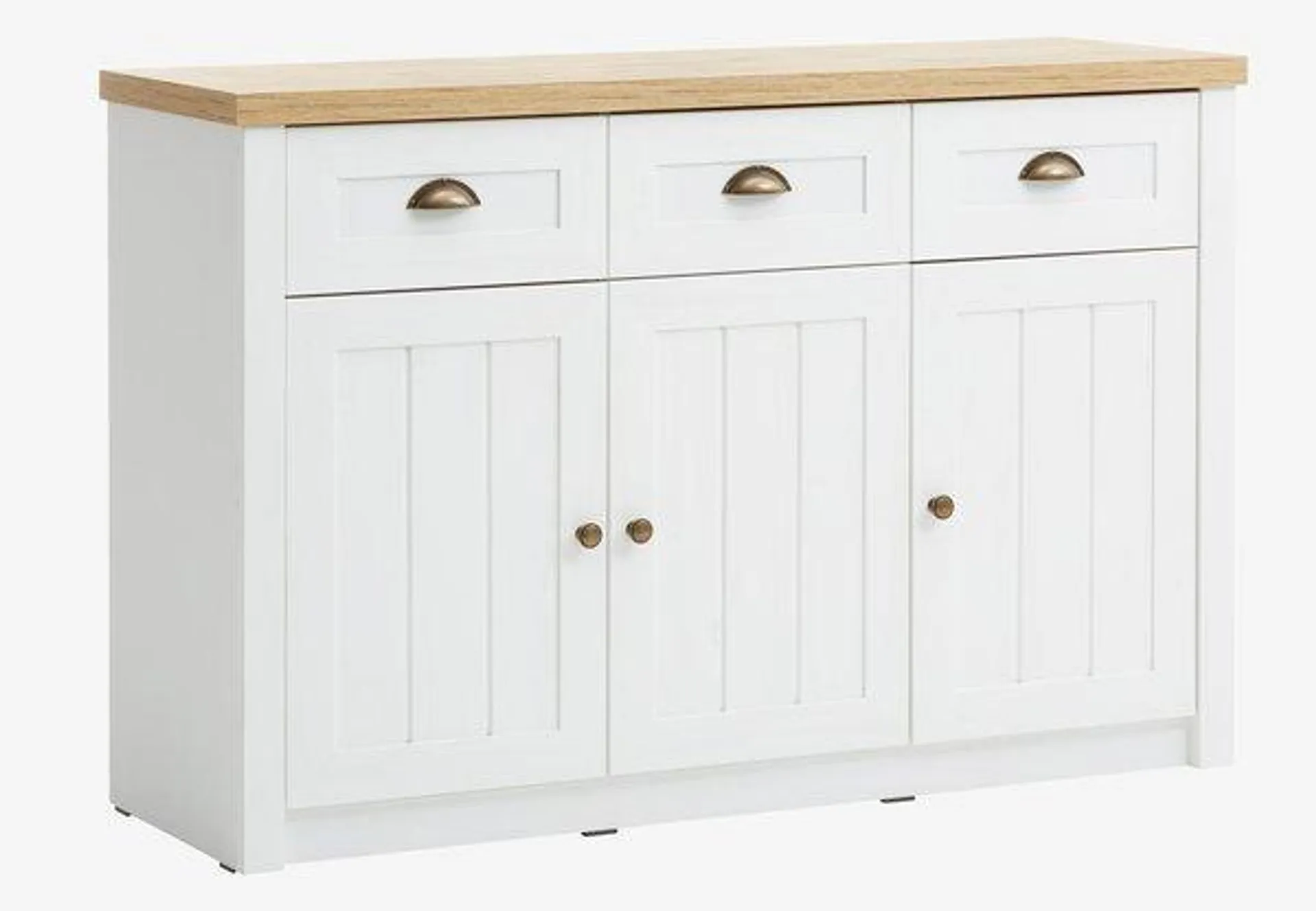 Sideboard MARKSKEL 3 Türen weiß/eiche