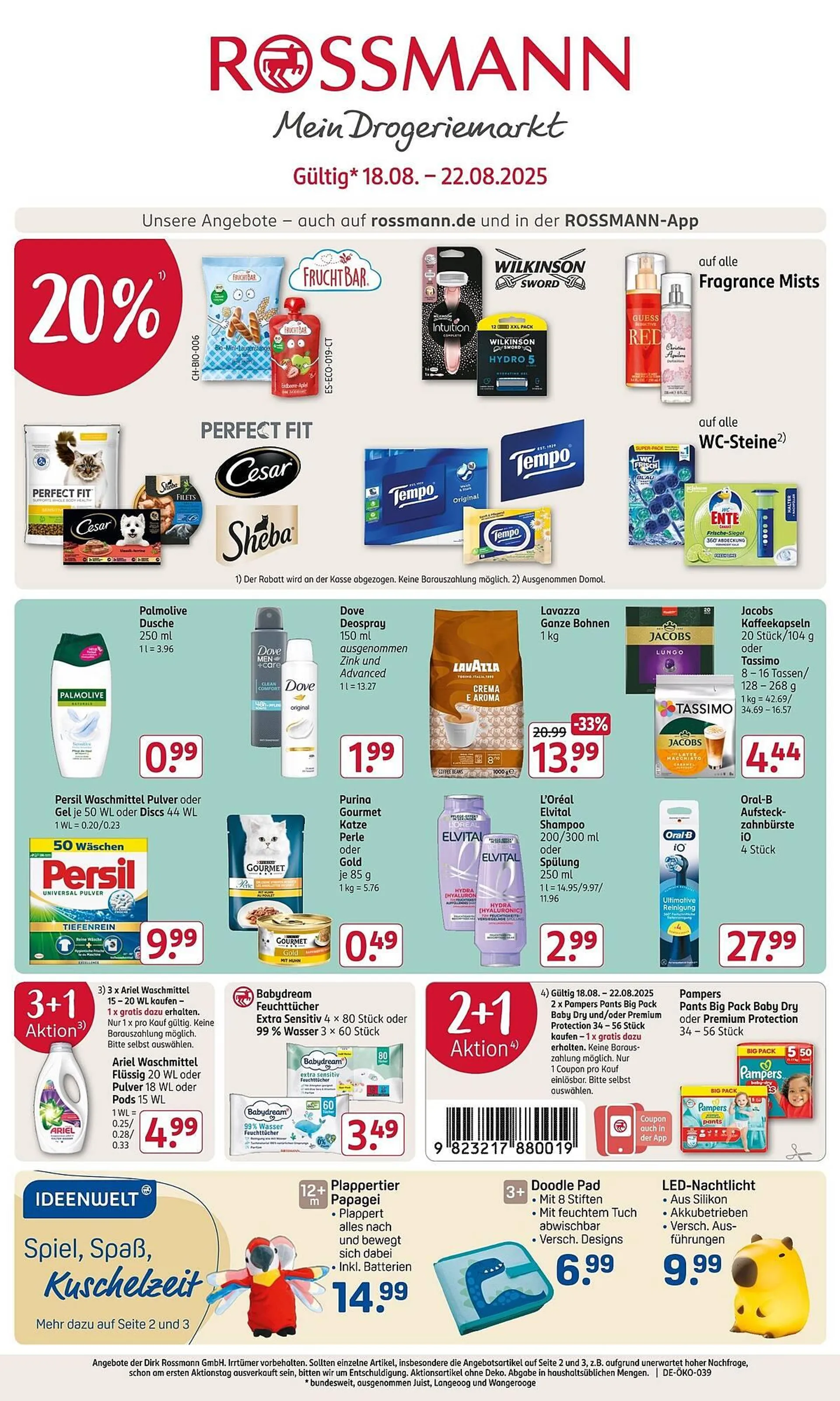Rossmann Prospekt von 18. August bis 22. August 2025 - Prospekt seite 1