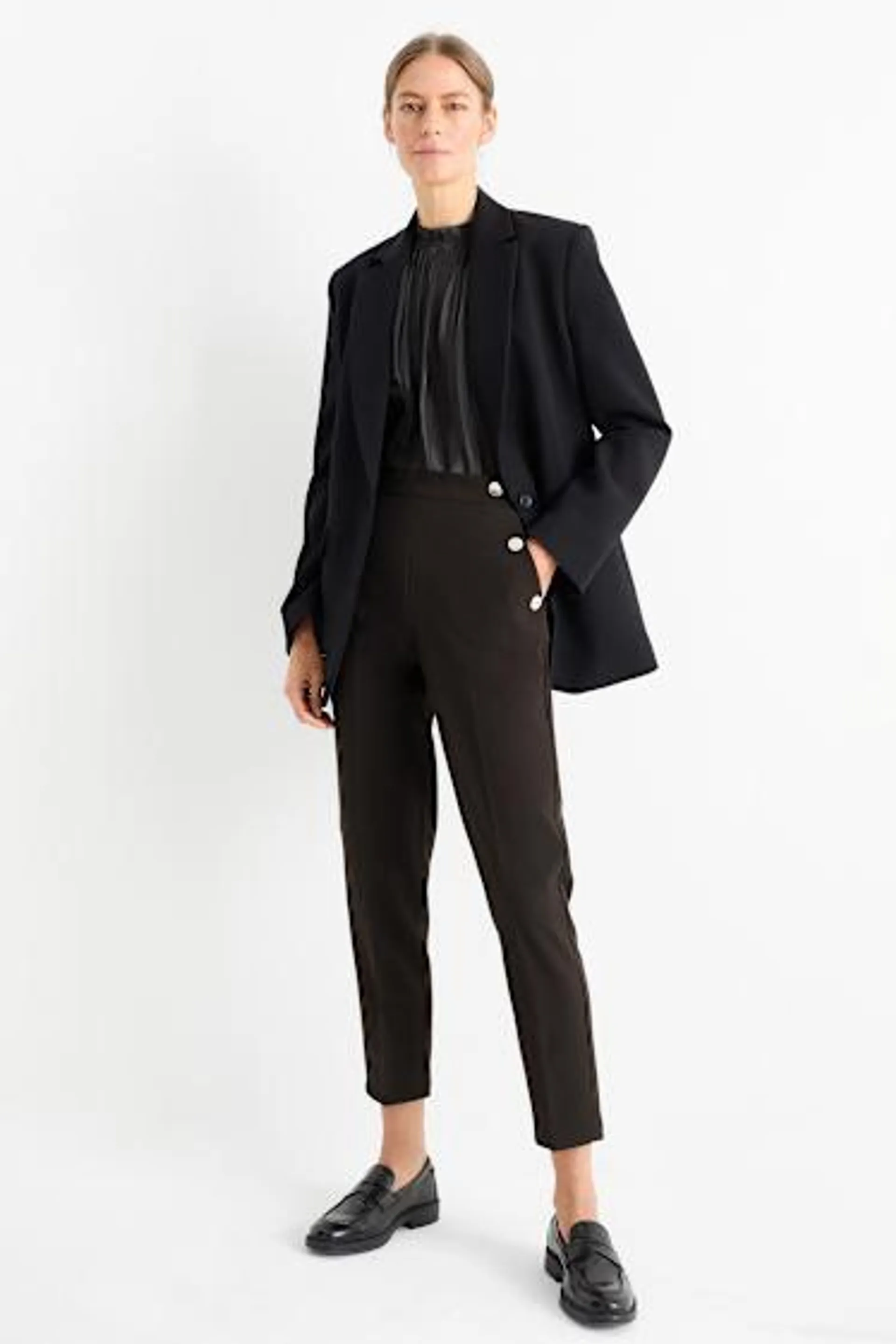 Cloth trousers - high waist - tapered fit