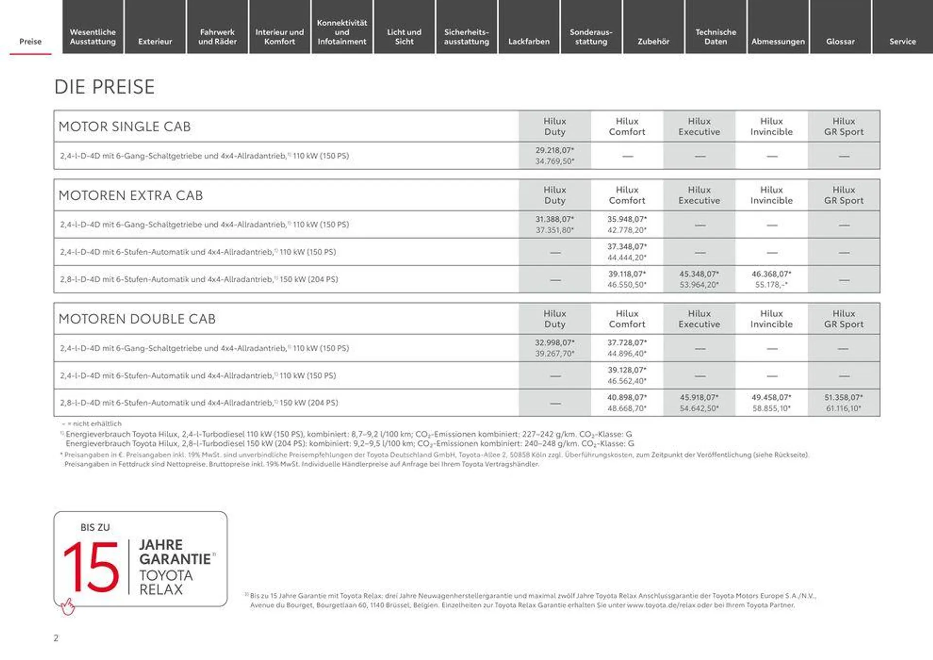 Toyota Hilux von 1. Mai bis 1. Mai 2025 - Prospekt seite 2