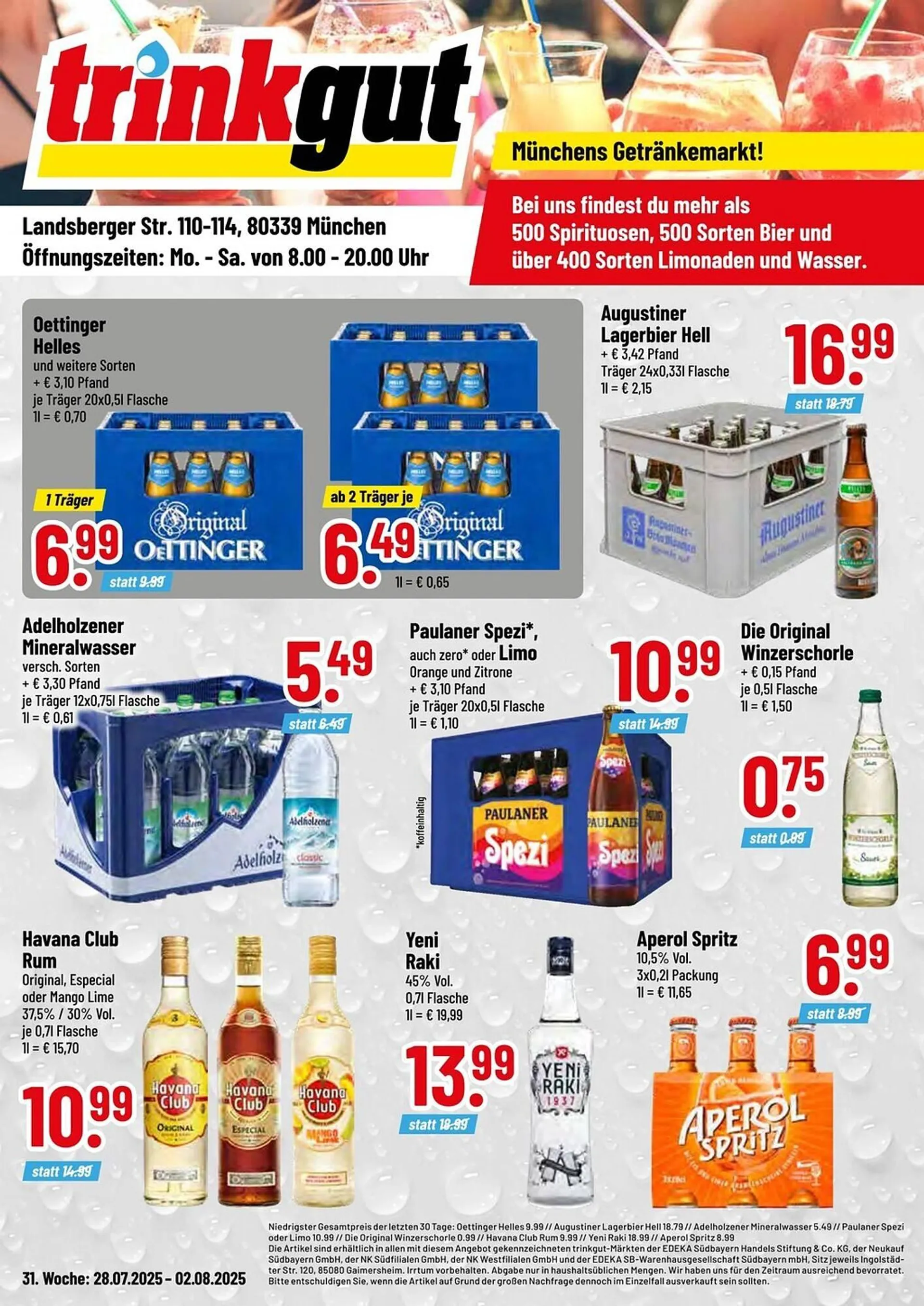 trinkgut Prospekt von 28. Juli bis 2. August 2025 - Prospekt seite 1