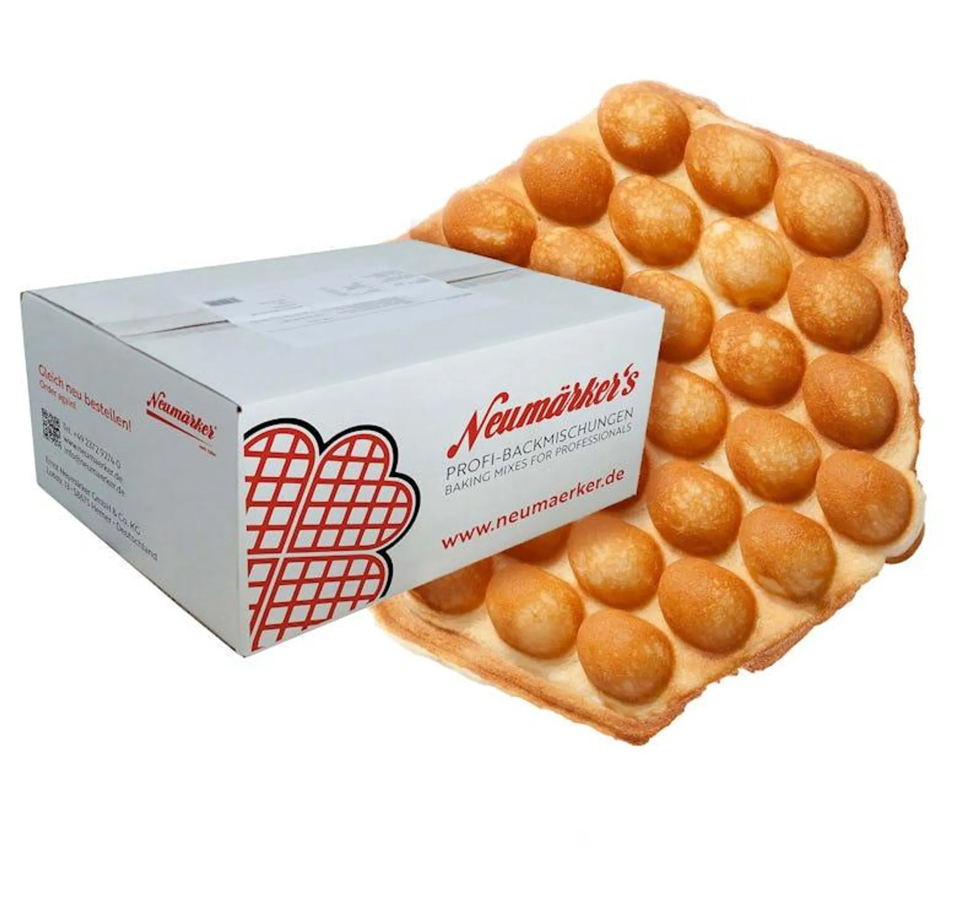 Neumärker® Bubble-Waffel-Mix | Backmischung für Bubble Waffle | für ca. 80 Bubble Waffeln | Karton à 10 kg (10x 1 kg)