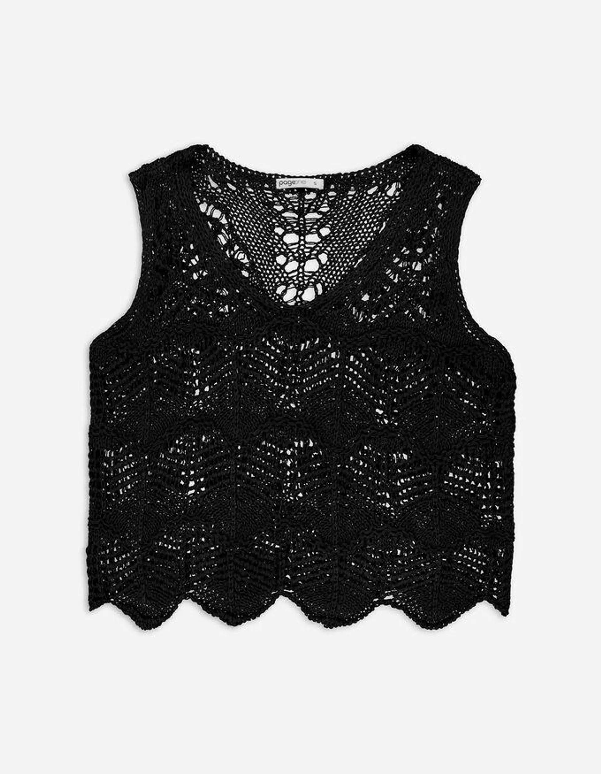 Top tricotat - Tricot perforat