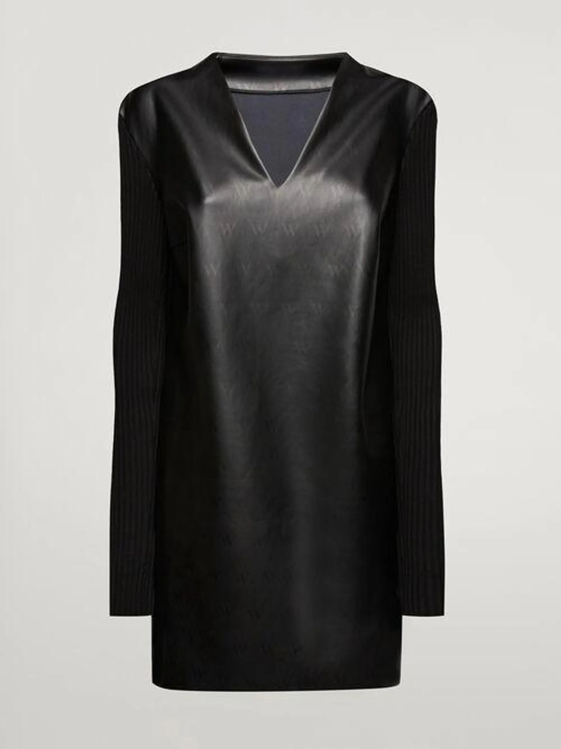 Net Vegan Leather Dress