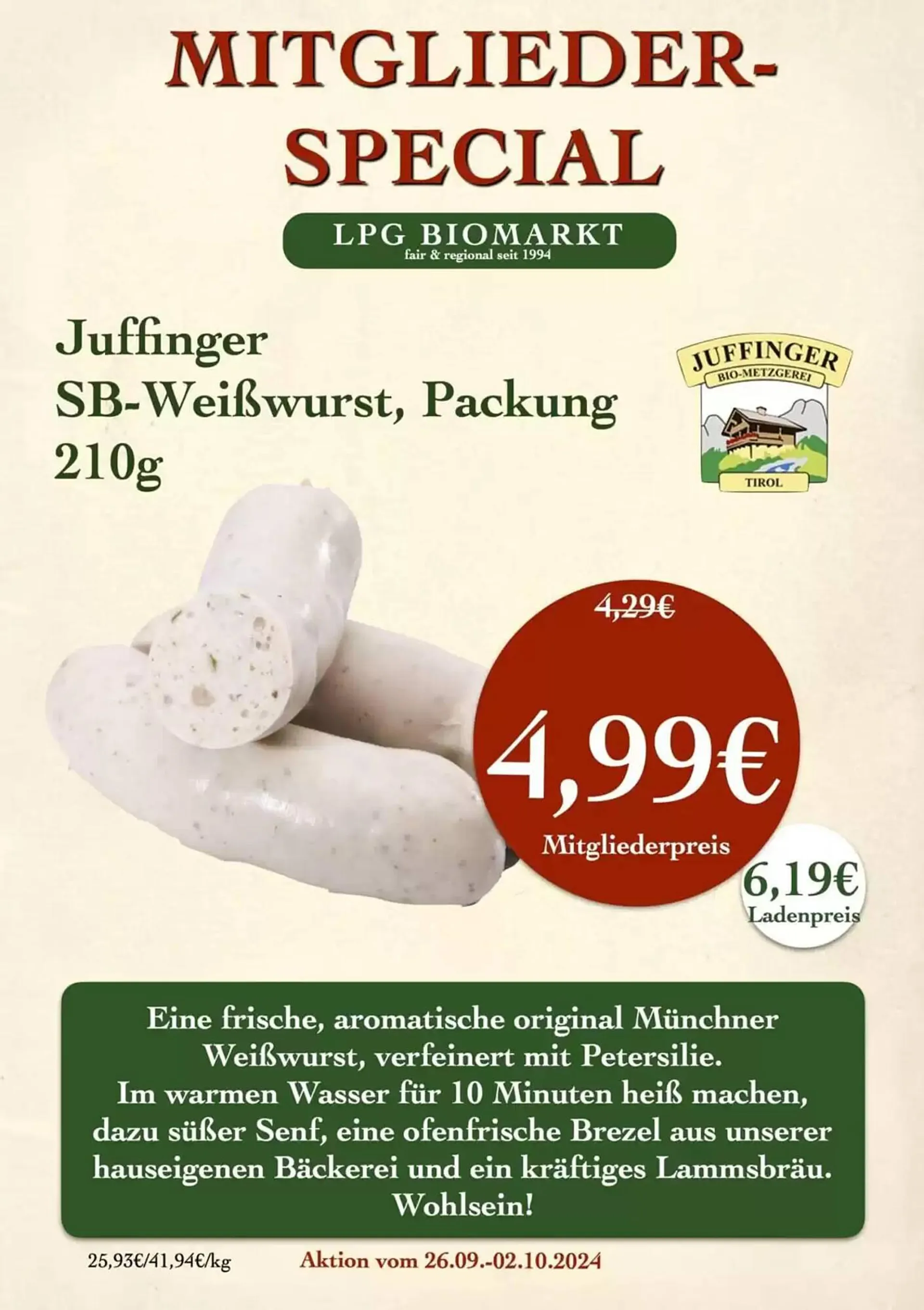 LPG Biomarkt Prospekt von 26. September bis 2. Oktober 2024 - Prospekt seite 9