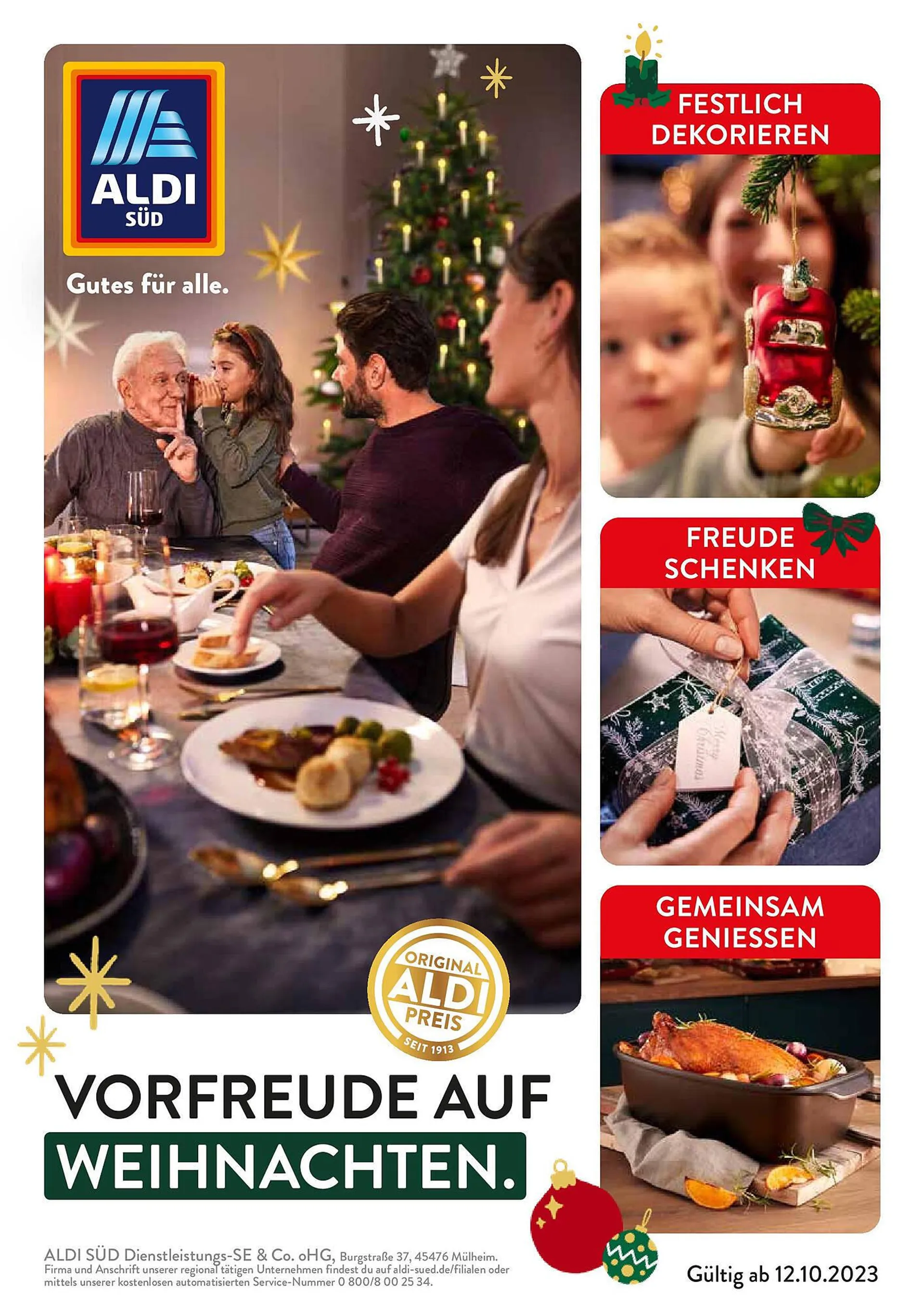 Aldi Süd Prospekt von 12. Oktober bis 31. Dezember 2023 - Prospekt seite 1