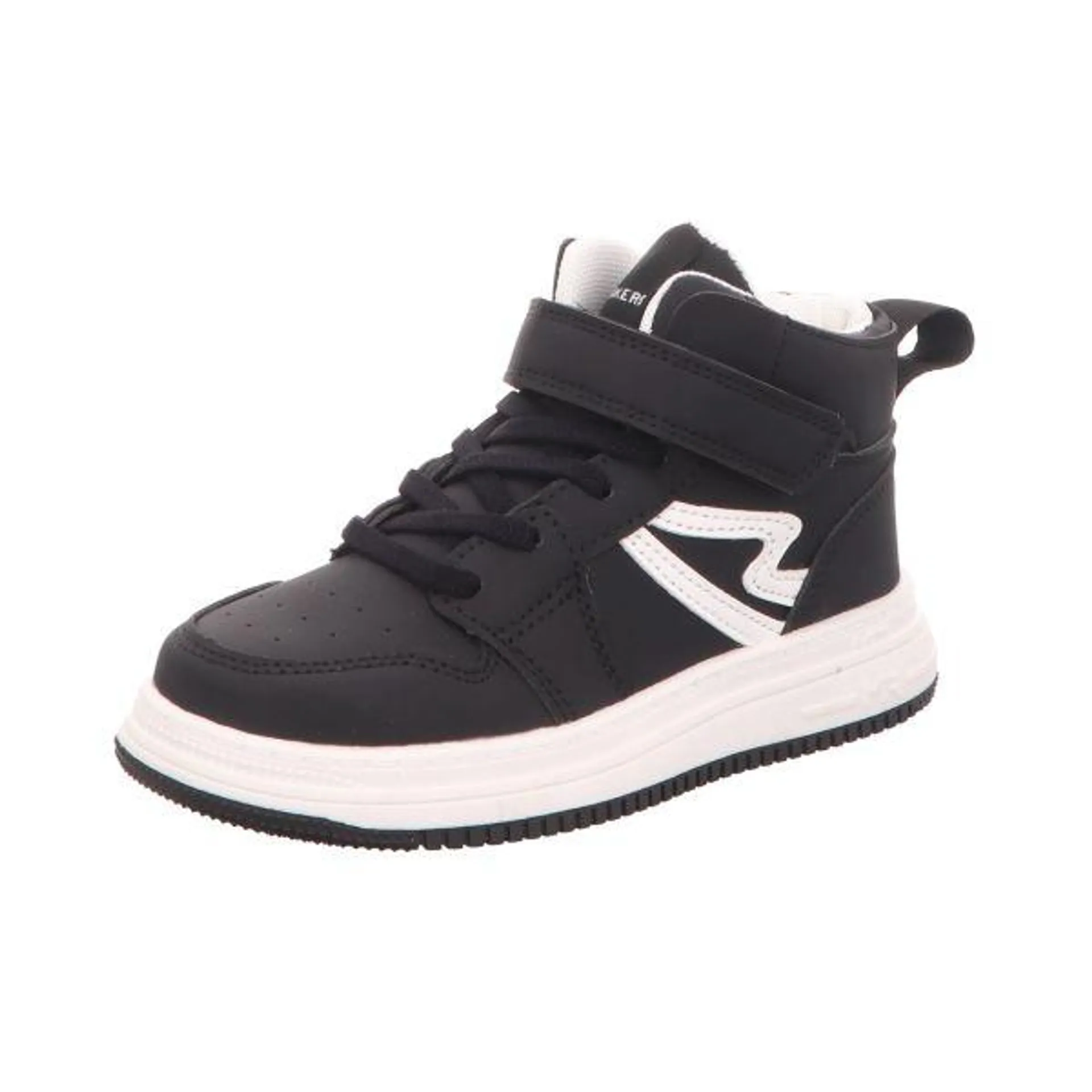 Sneakers Kinder-Jungen-High-Top-Sneaker Schwarz-Weiß