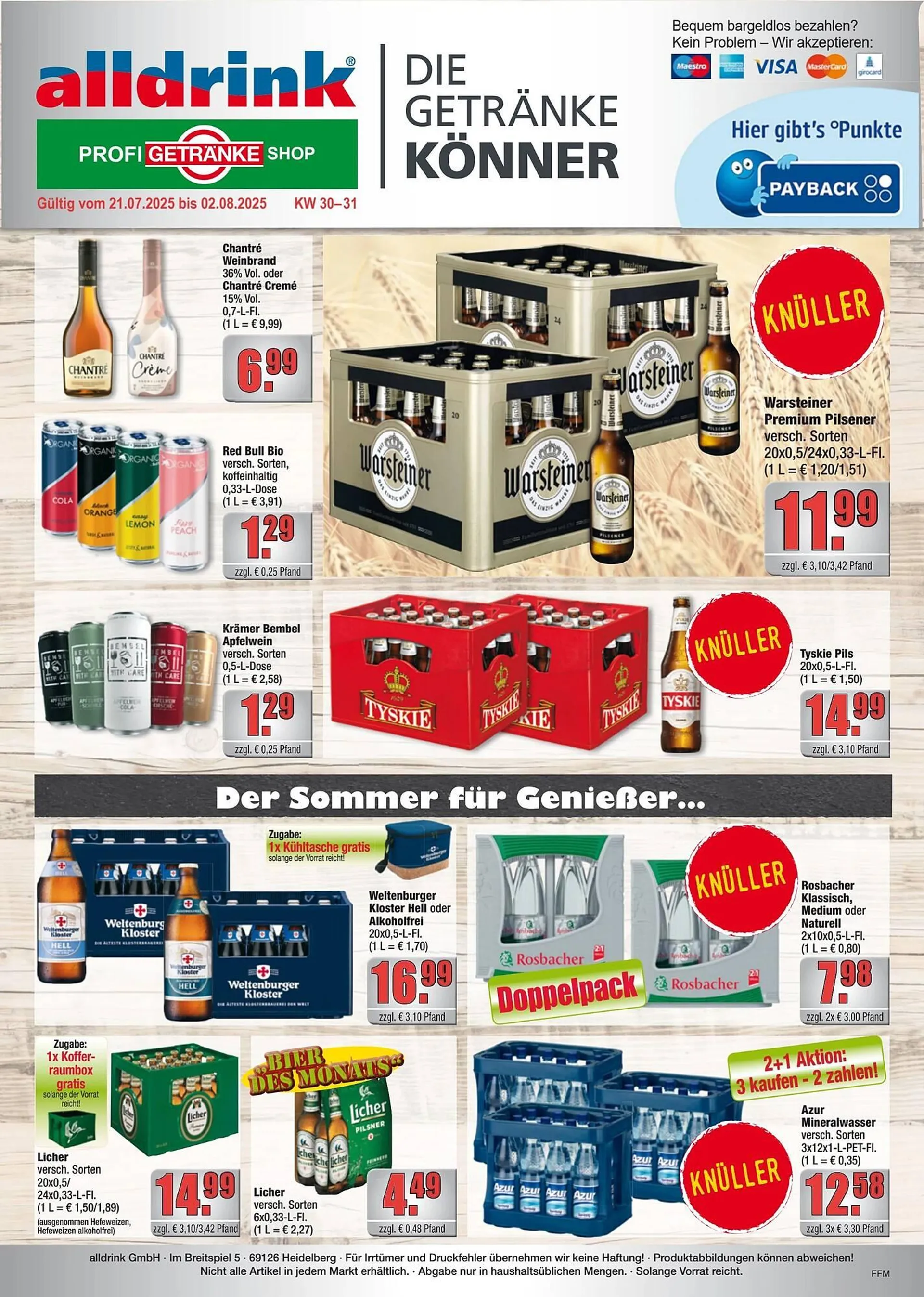 alldrink Prospekt von 21. Juli bis 3. August 2025 - Prospekt seite 1