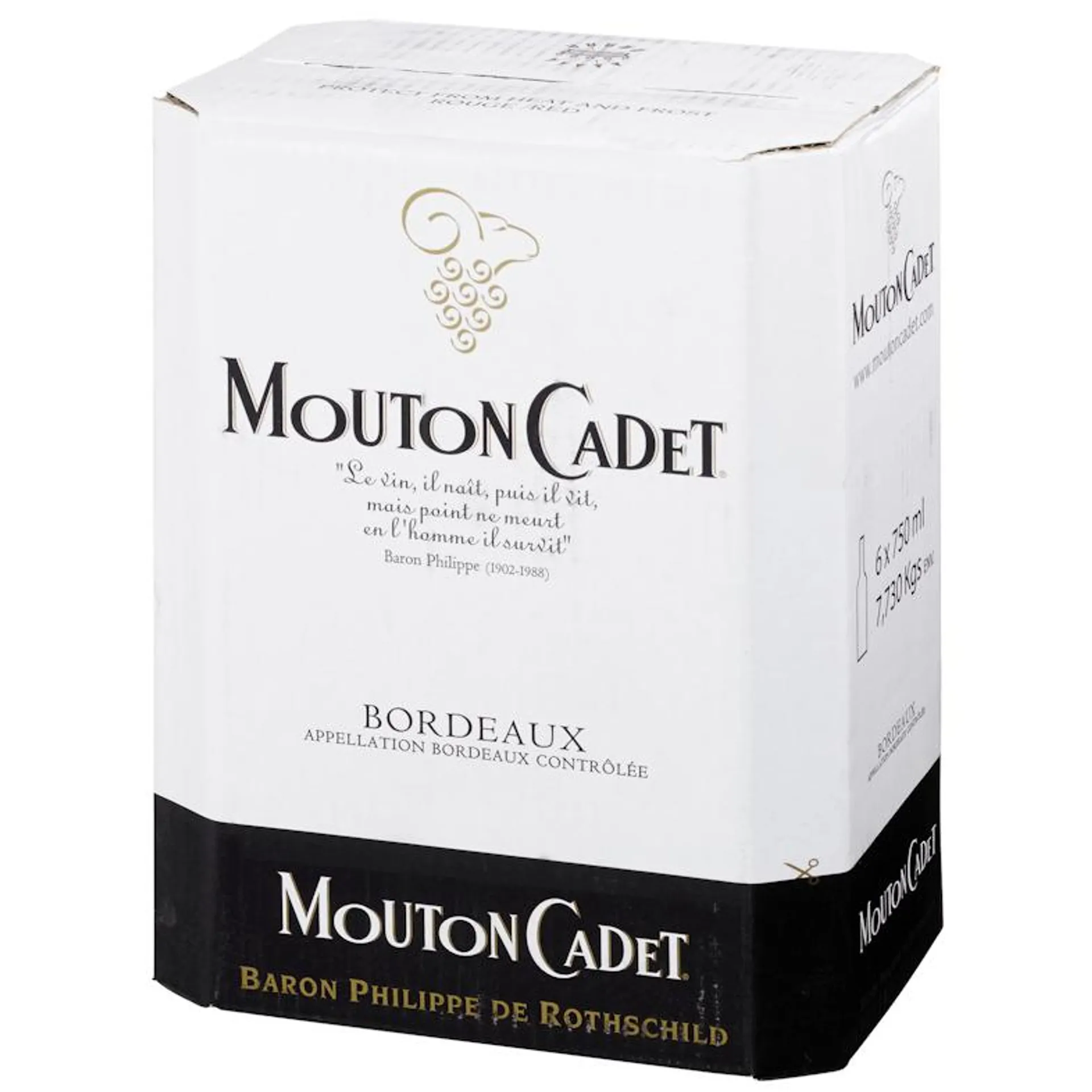 Rothschild Mouton Cadet Rouge Bordeaux AOP Rotwein trocken 6 Flaschen x 0,75 l (4,5 l)