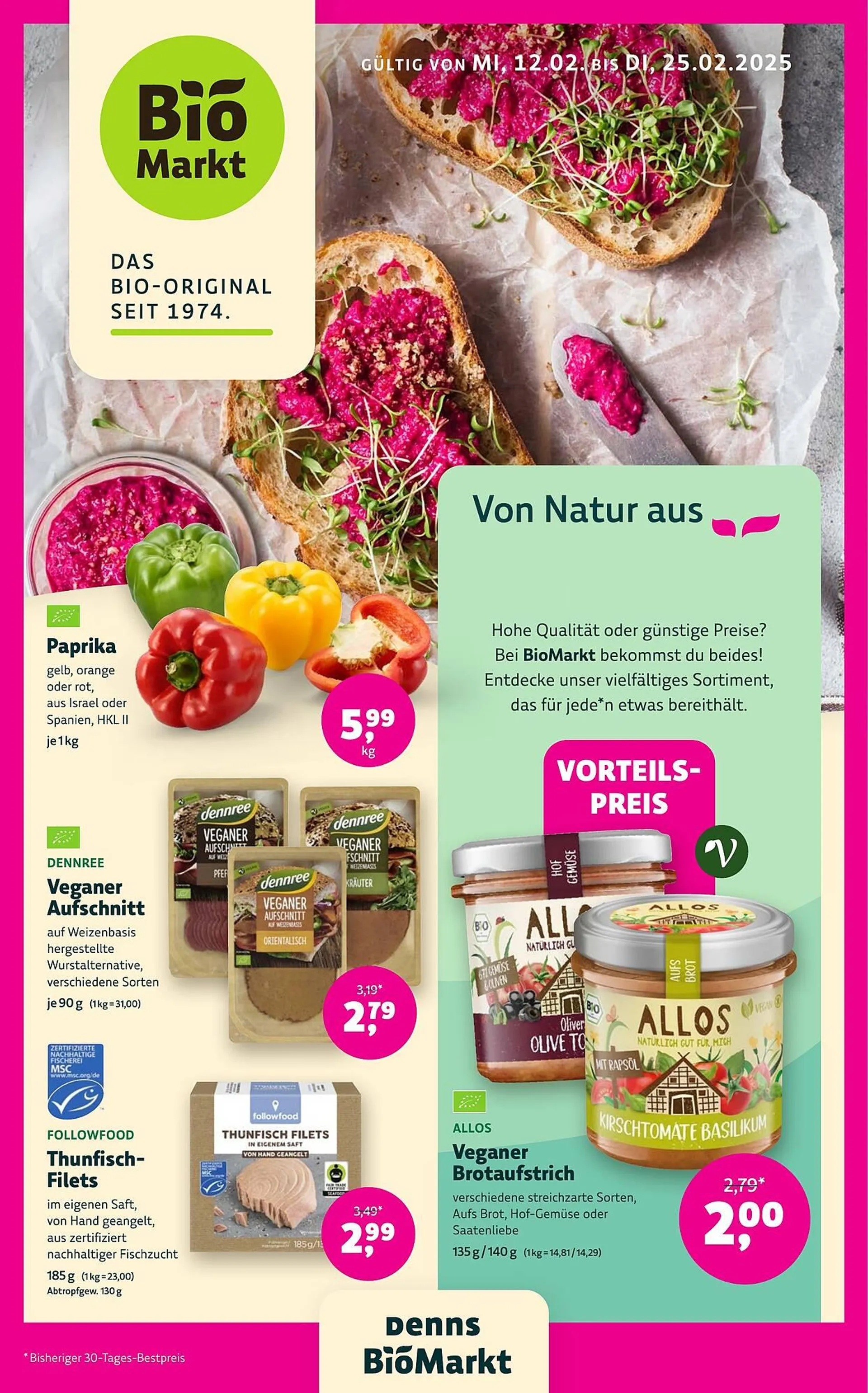 Biomarkt Prospekt von 12. Februar bis 25. Februar 2025 - Prospekt seite 1